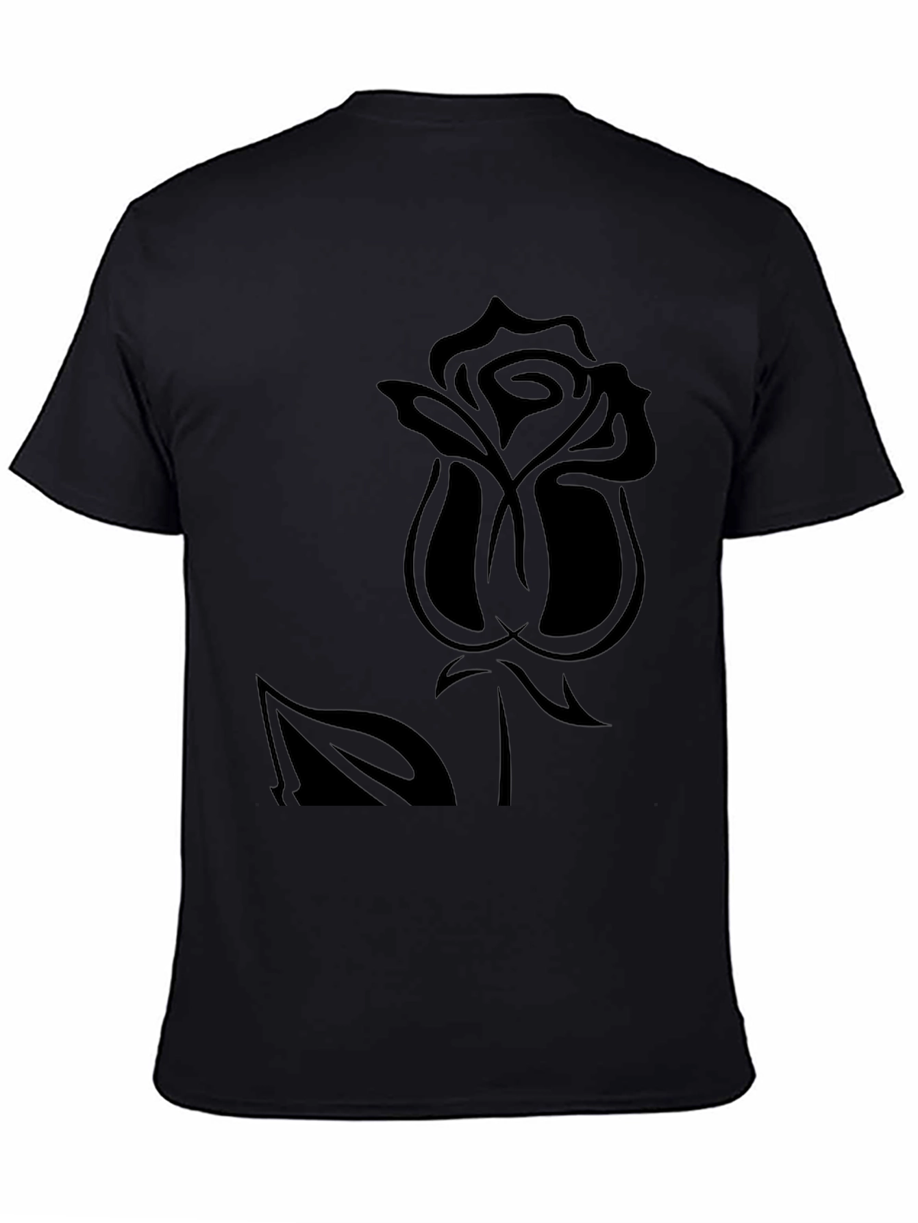 Rose Graphic Tee - Black Casual Comfort