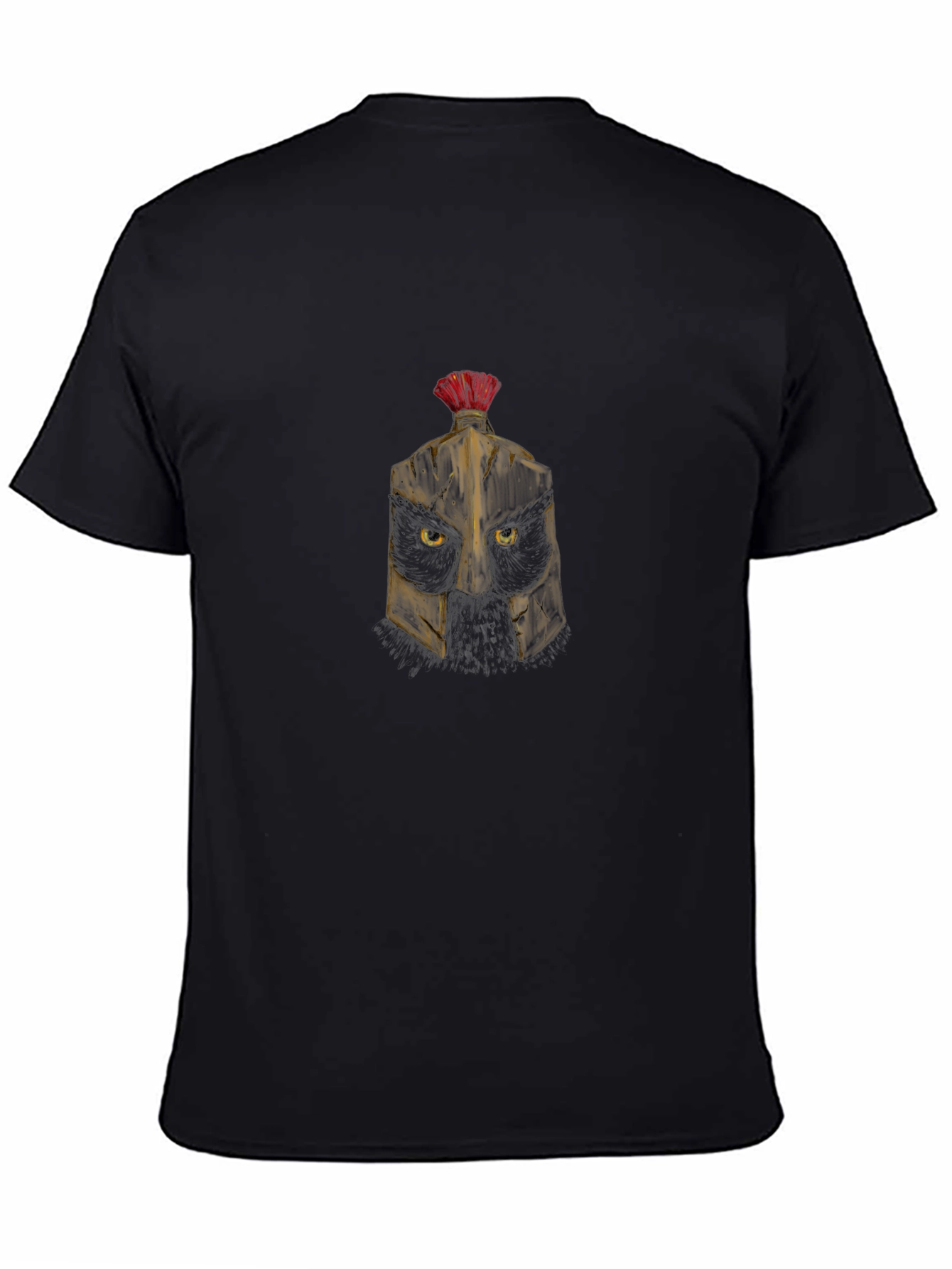 Spartan Cat Graphic Tee - Black Cotton Blend T-Shirt