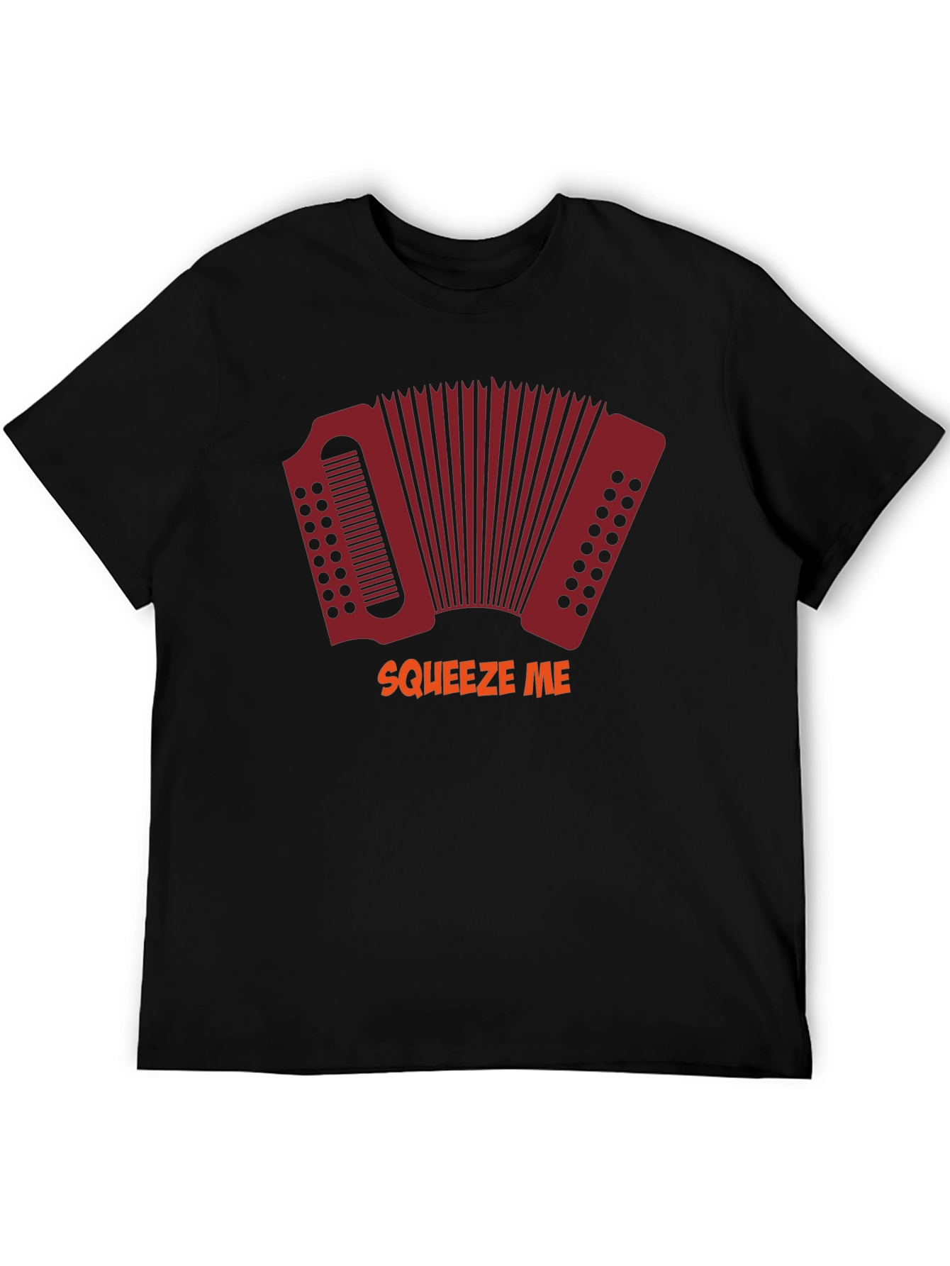Squeeze Me Accordion Graphic Tee - Black Cotton T-Shirt