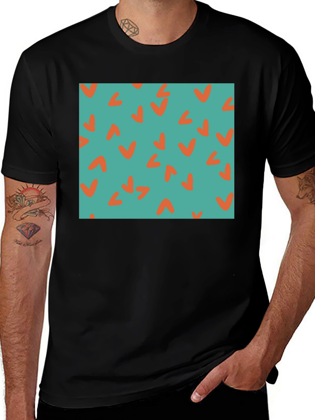 Retro Teal & Orange Checkmark Tee