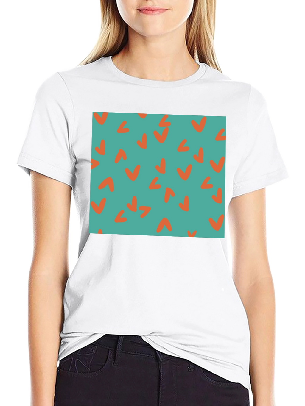 Retro Teal & Orange Checkmark Tee