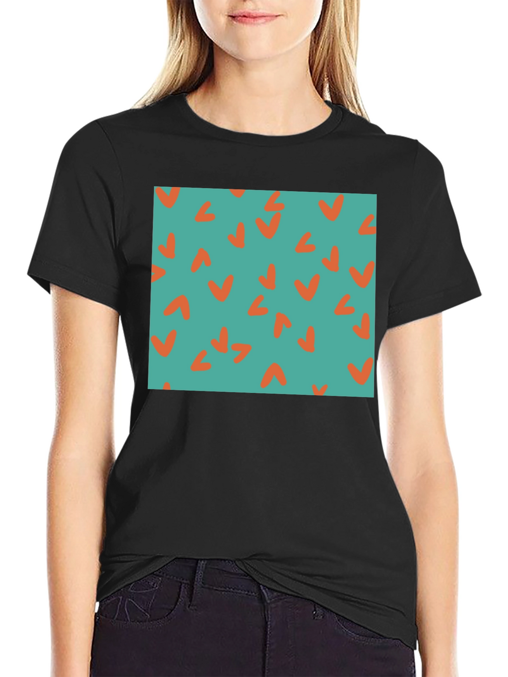 Retro Teal & Orange Checkmark Tee
