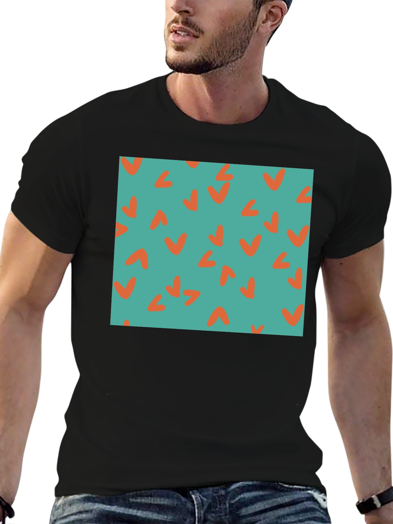 Retro Teal & Orange Checkmark Tee