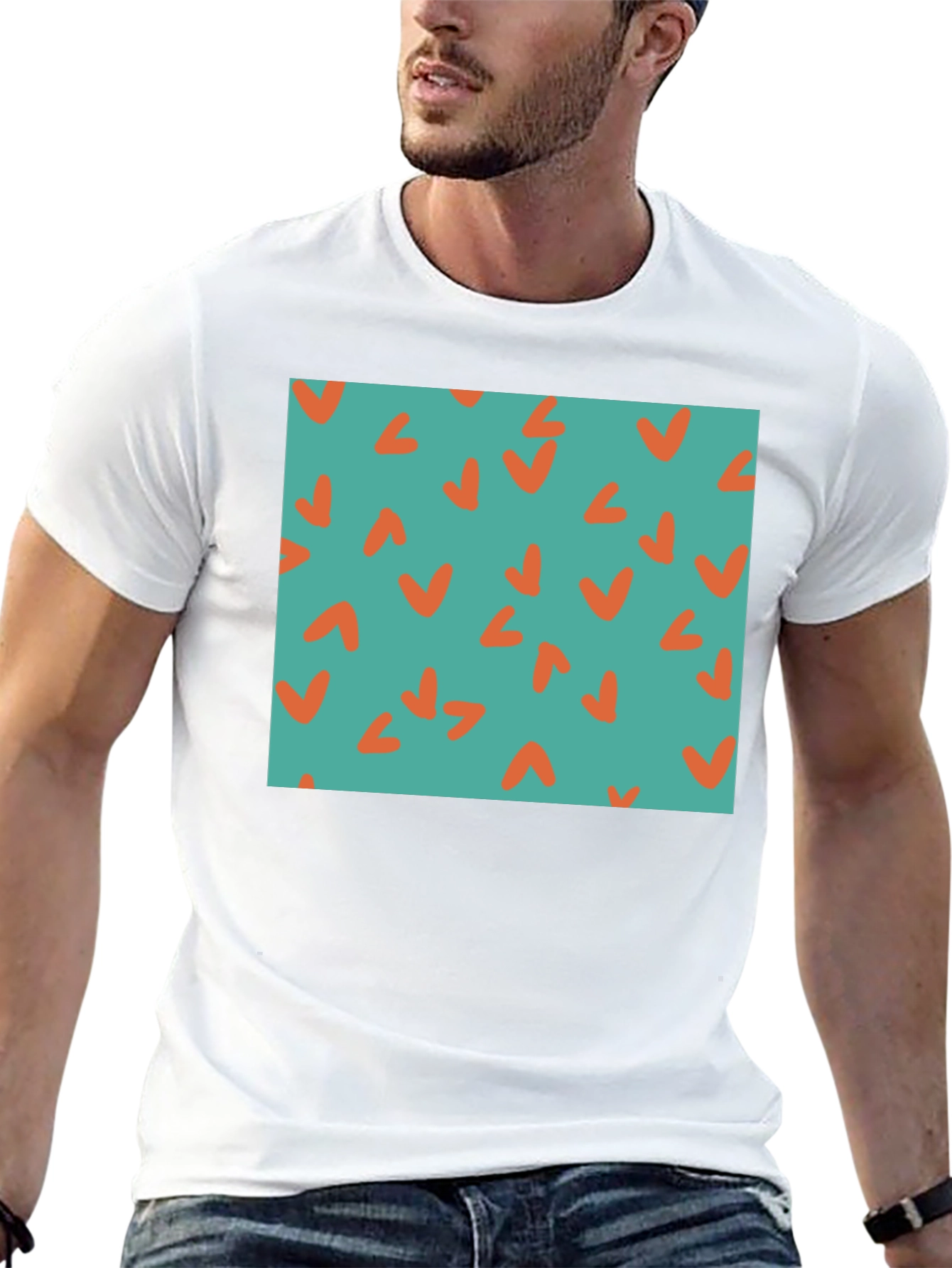 Retro Teal & Orange Checkmark Tee