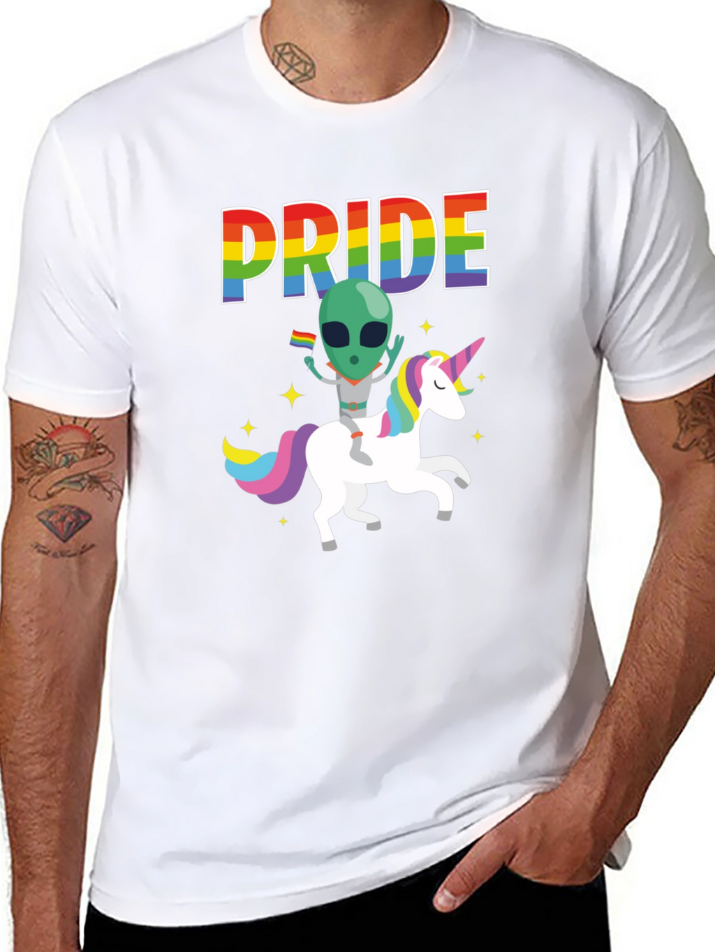 Pride Alien Unicorn Graphic Tee