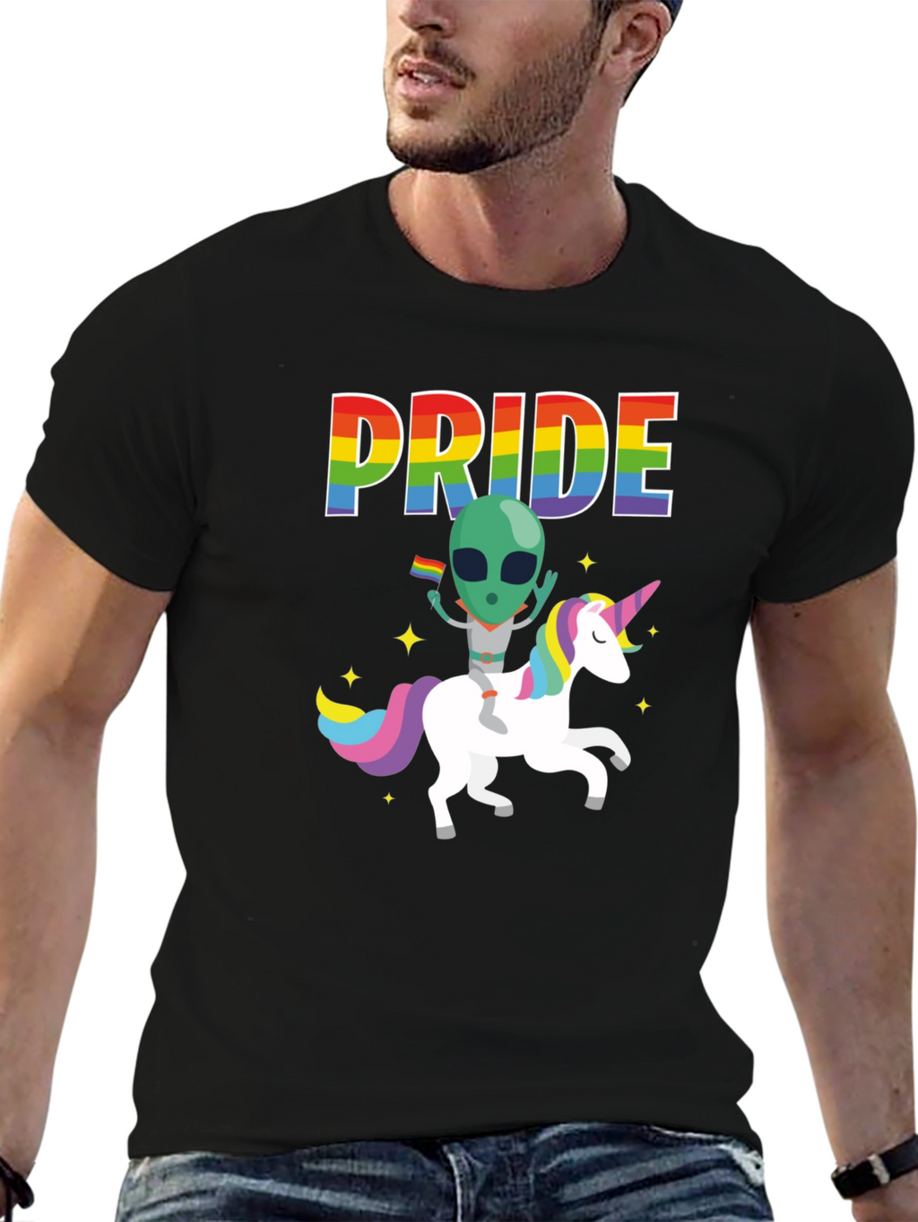 Pride Alien Unicorn Graphic Tee