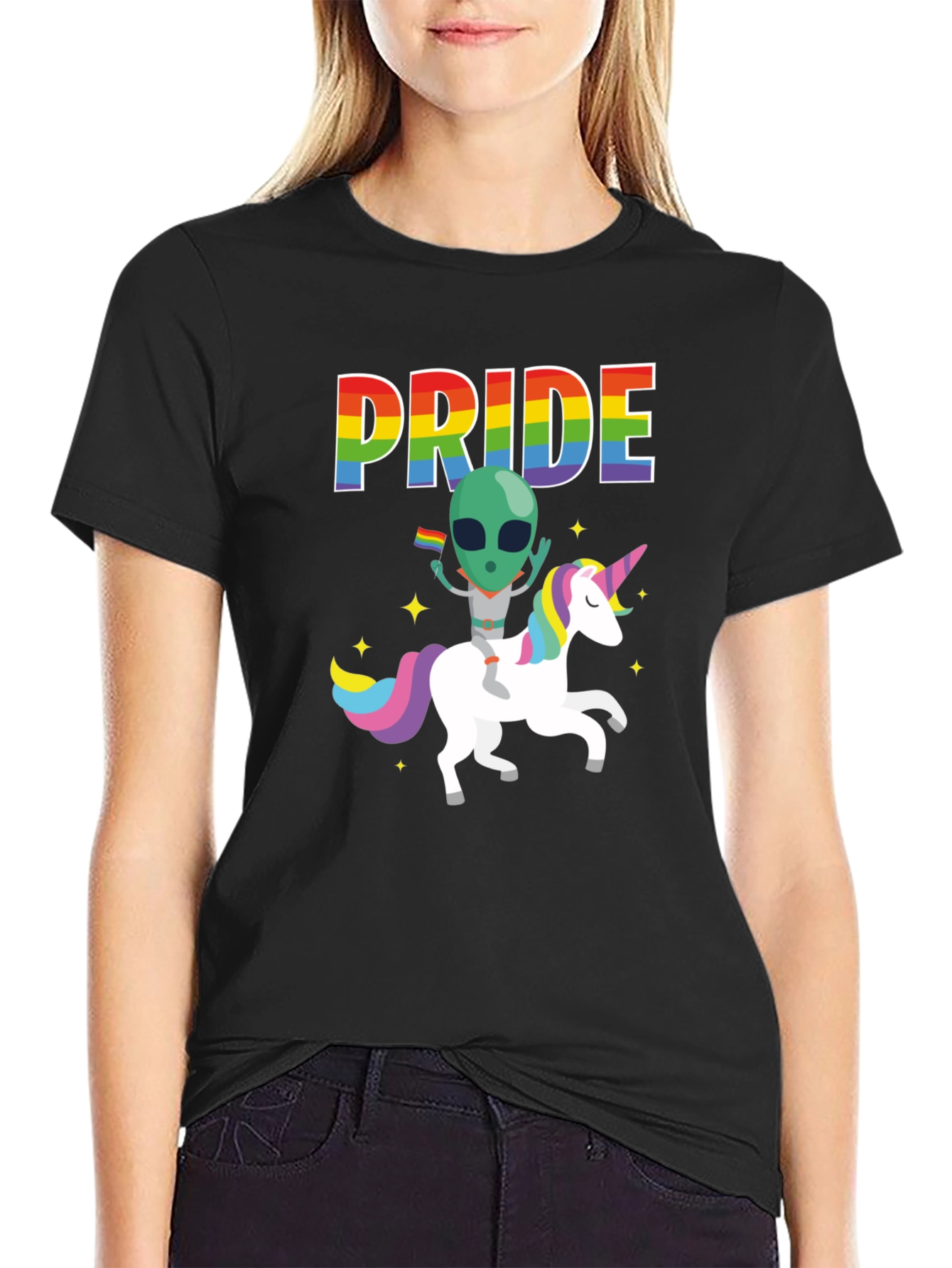Pride Alien Unicorn Graphic Tee