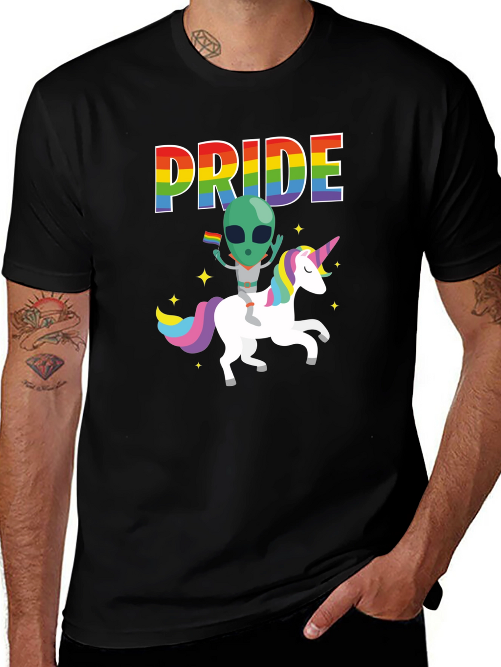 Pride Alien Unicorn Graphic Tee