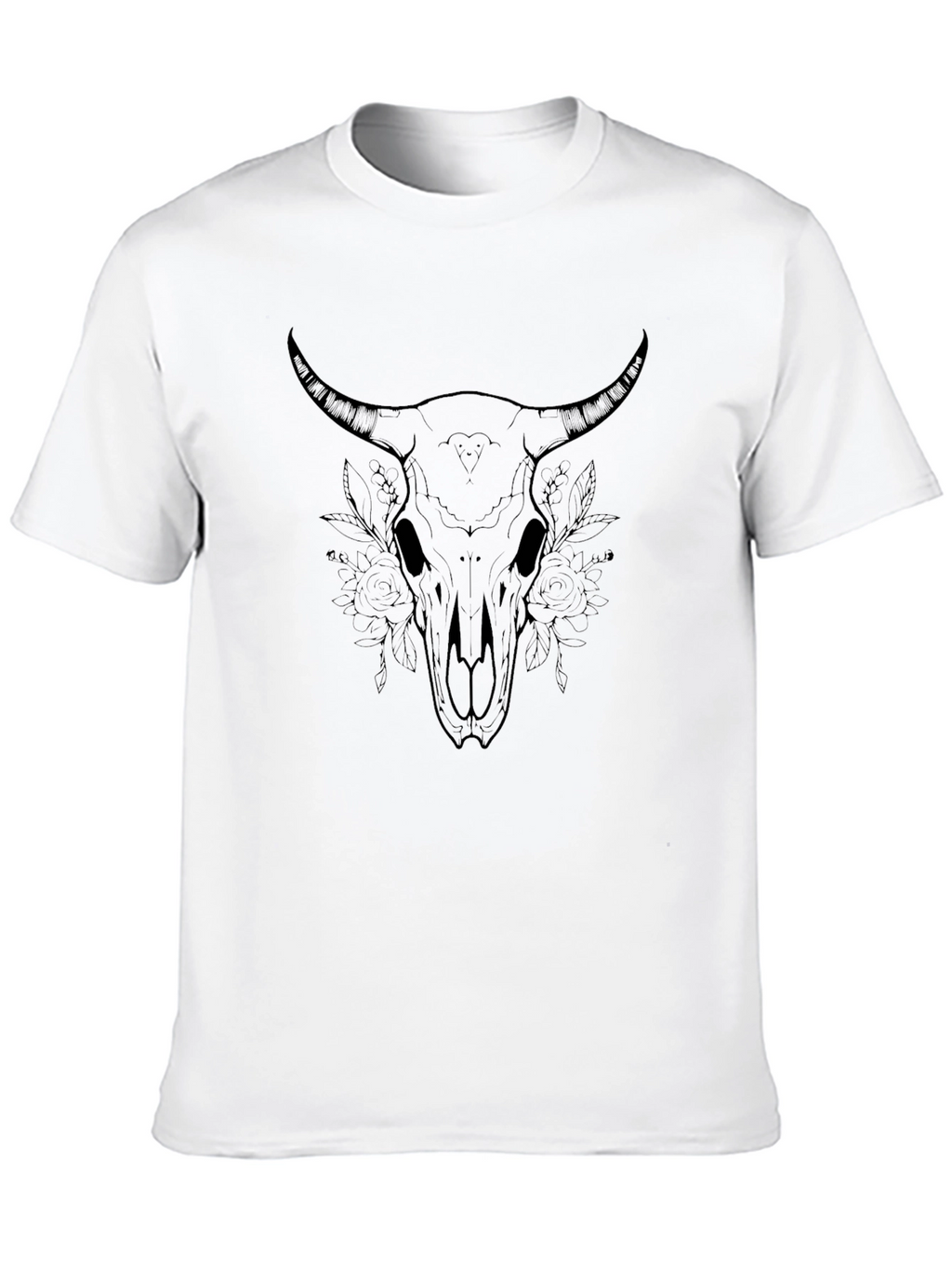 Black Bull Skull Graphic Tee - Stylish & Edgy