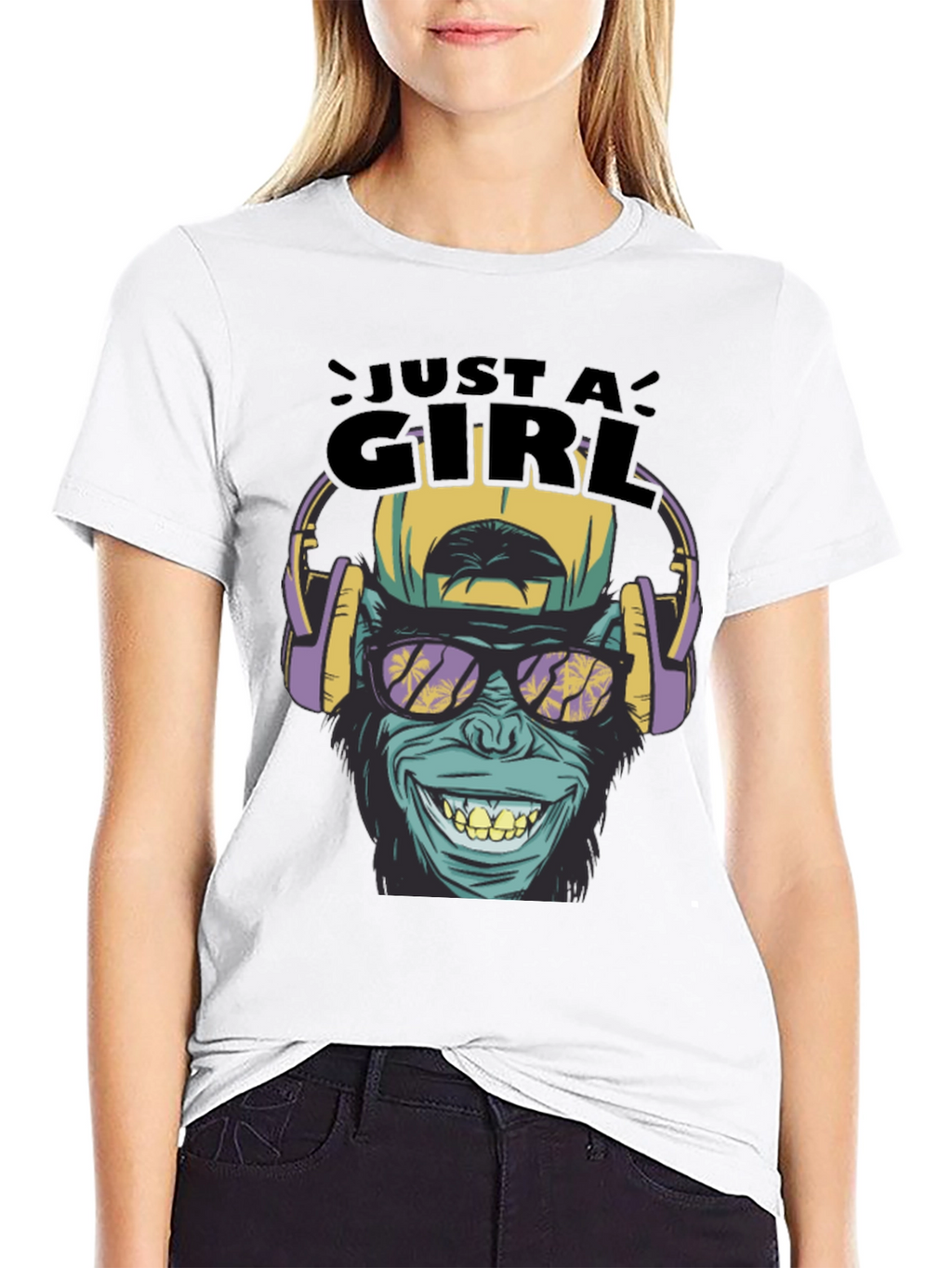 Just A Girl Monkey Graphic Tee