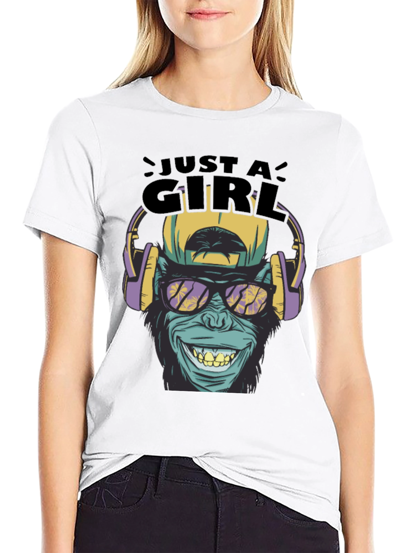 Just A Girl Monkey Graphic Tee