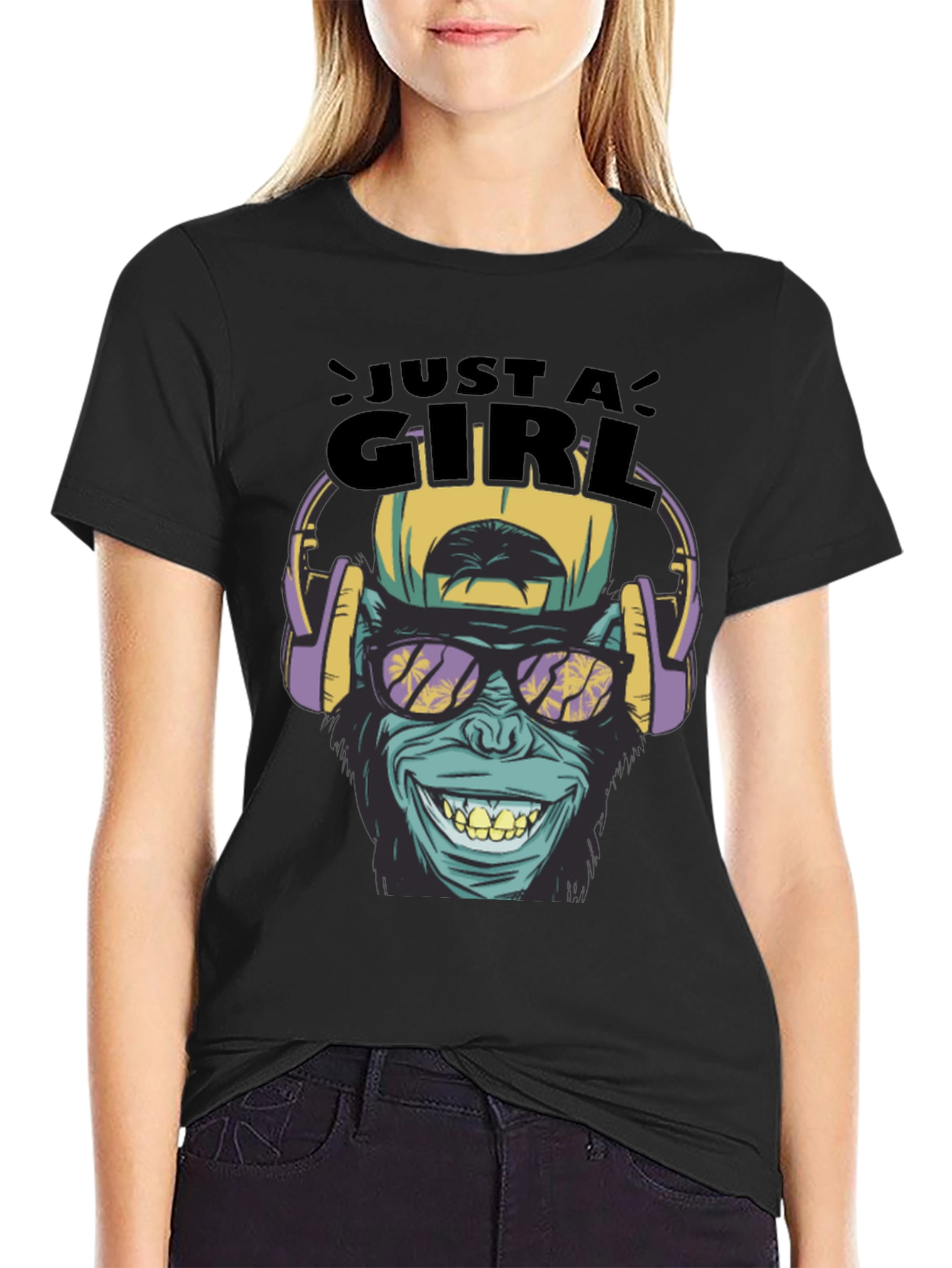 Just A Girl Monkey Graphic Tee
