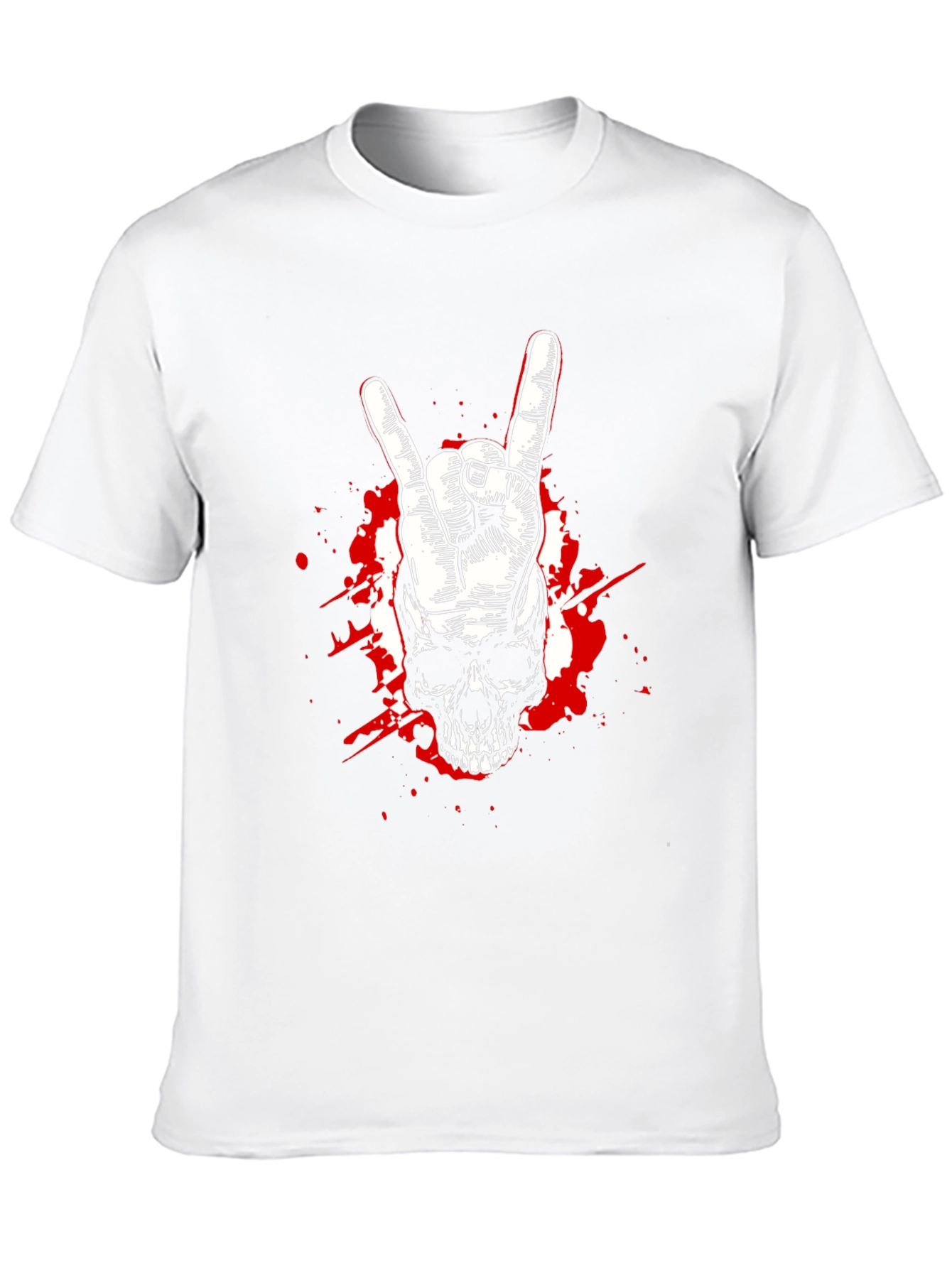 Rock On Skull Graphic Tee - Black