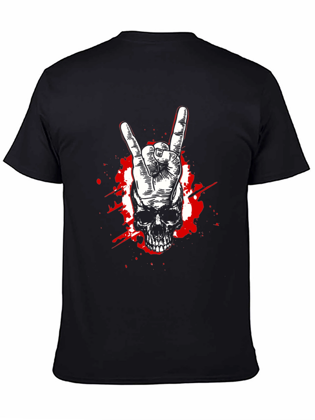 Rock On Skull Graphic Tee - Black