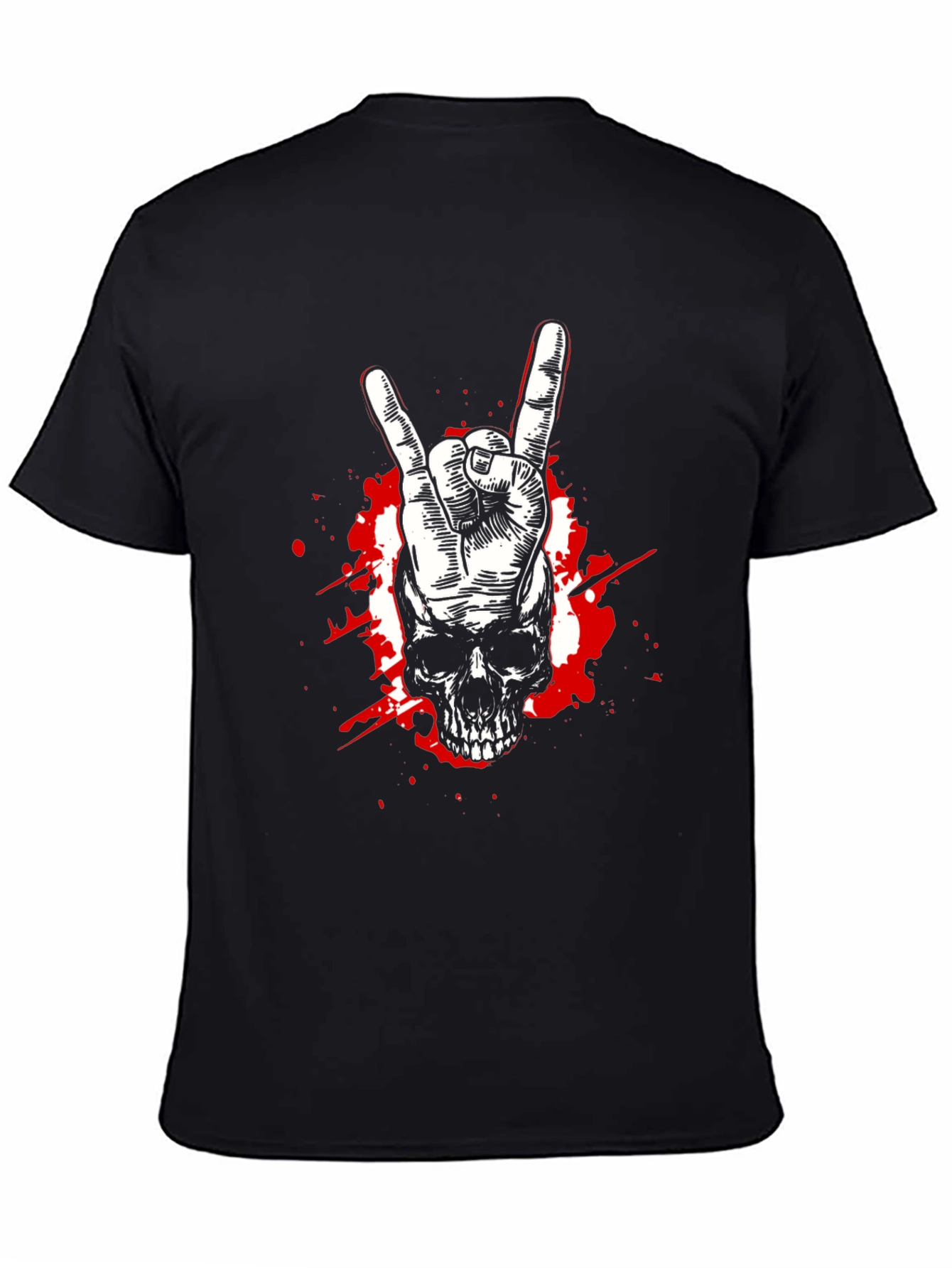 Rock On Skull Graphic Tee - Black