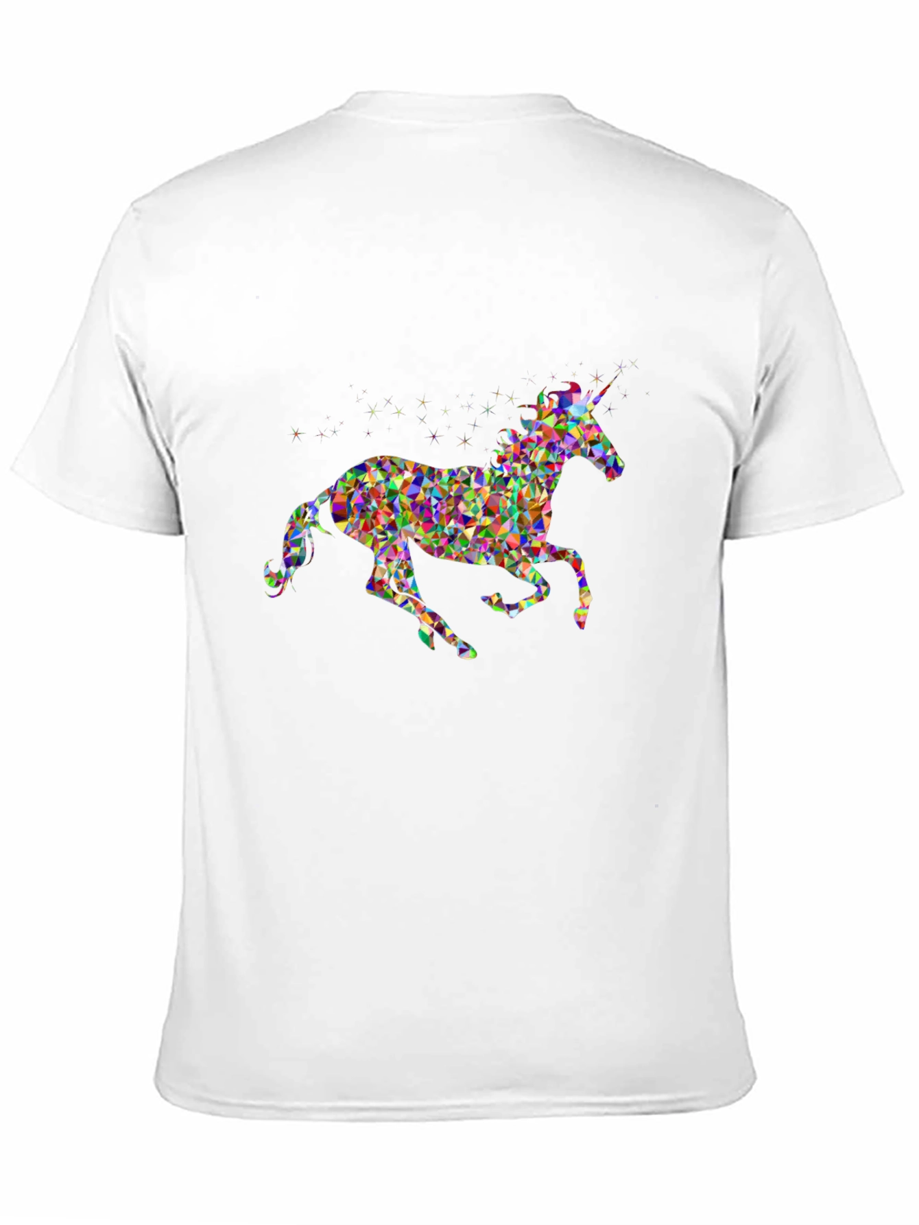 Geometric Unicorn Graphic Tee - Black