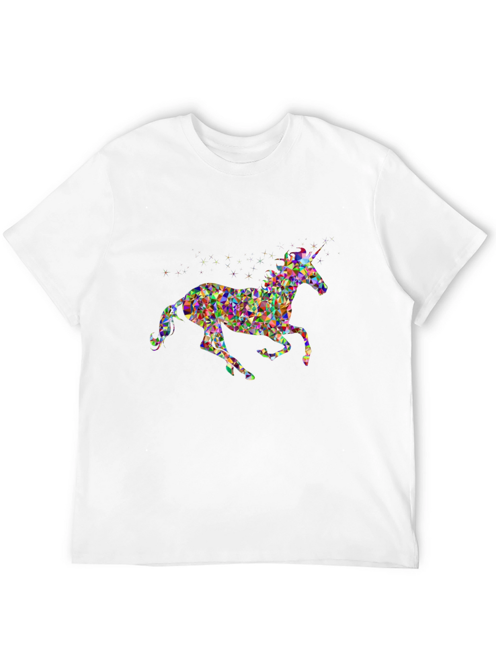 Geometric Unicorn Graphic Tee - Black