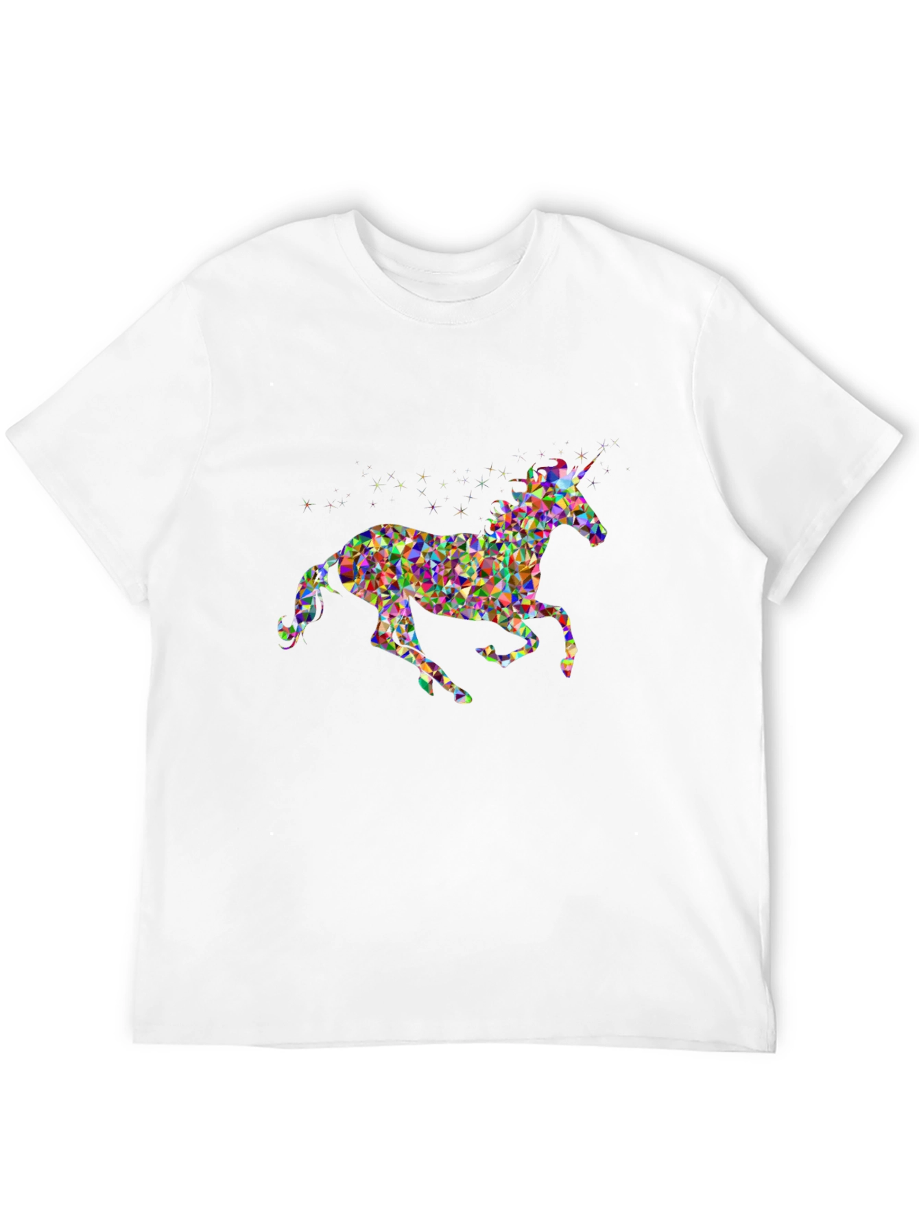Geometric Unicorn Graphic Tee - Black
