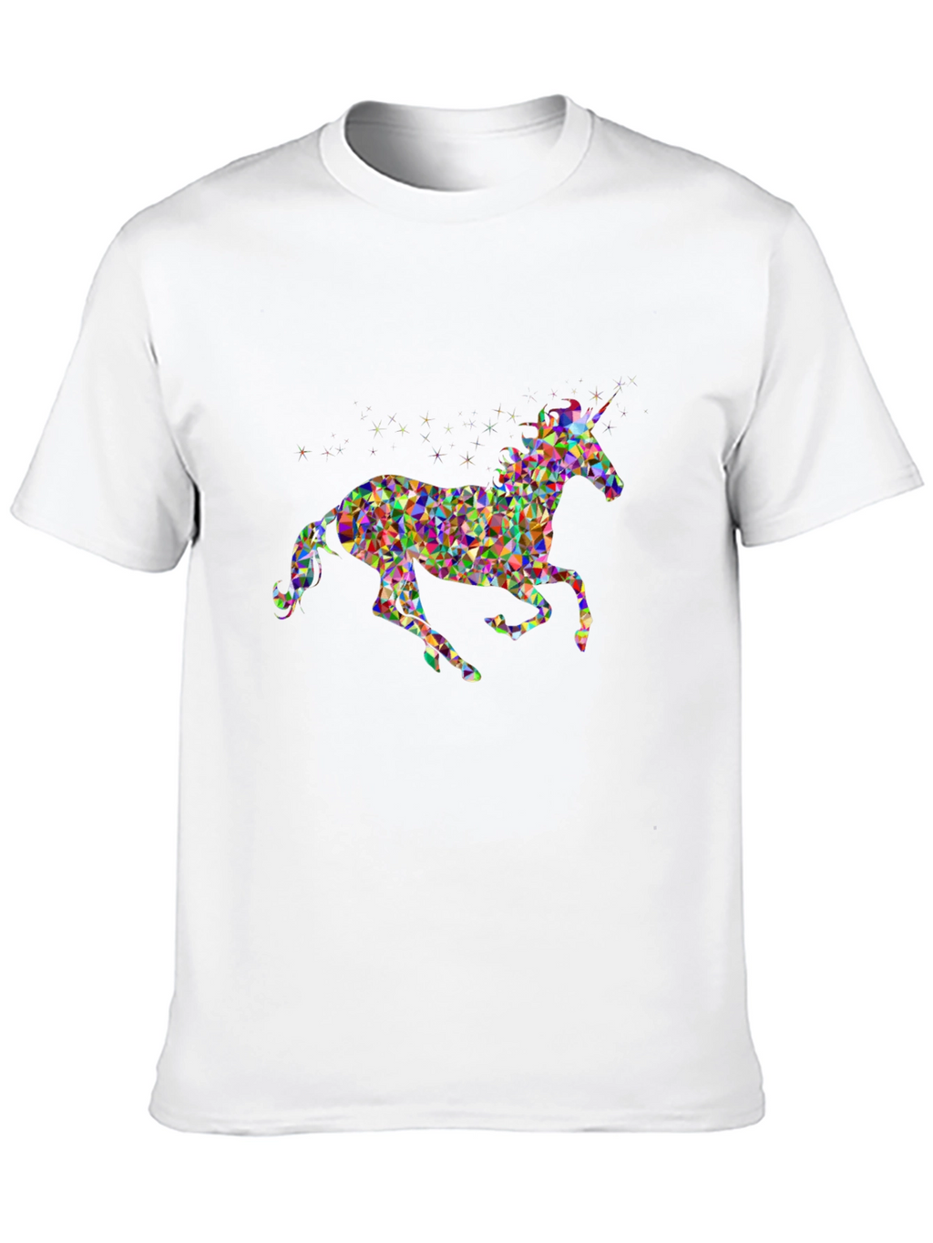 Geometric Unicorn Graphic Tee - Black
