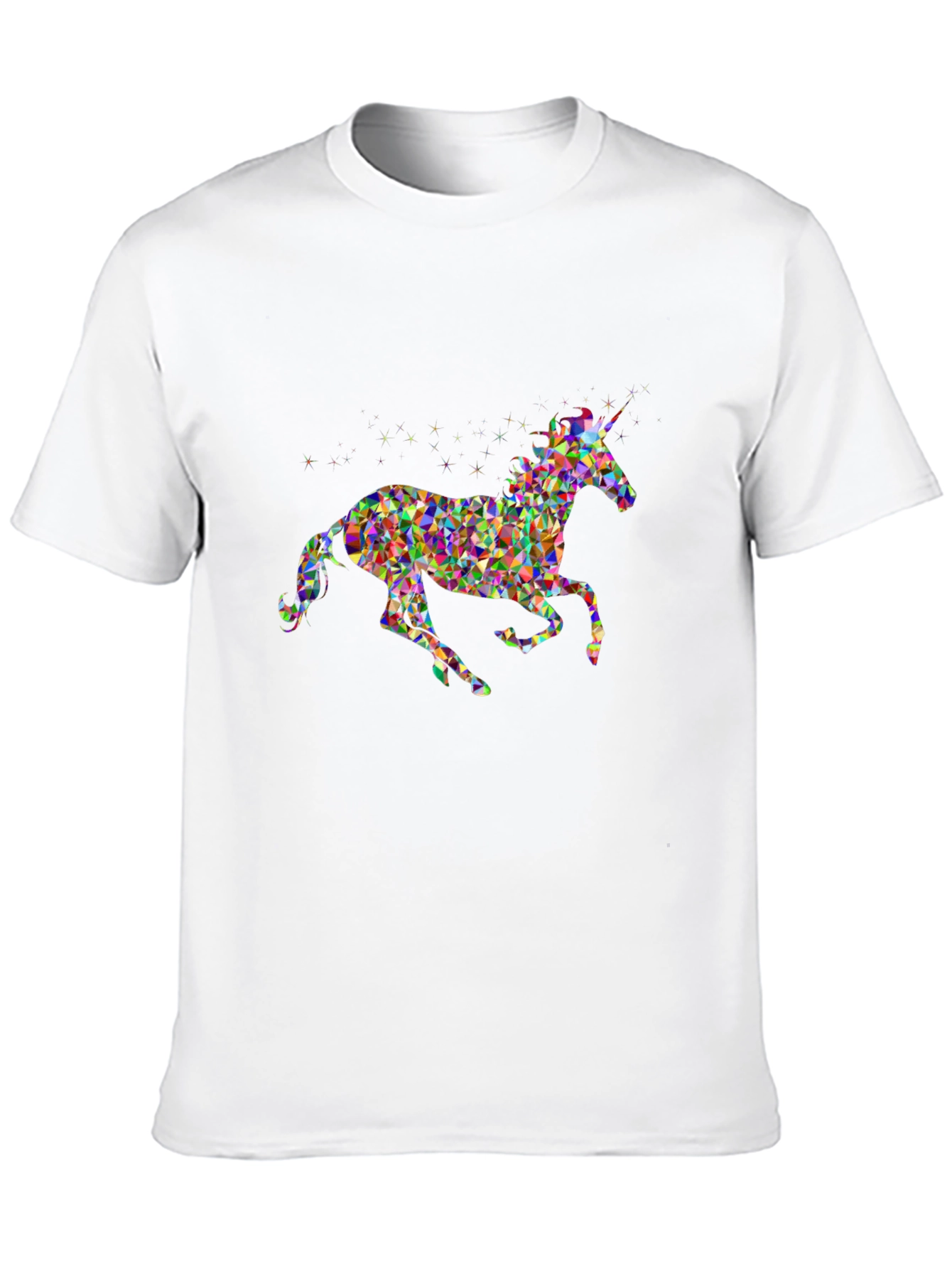 Geometric Unicorn Graphic Tee - Black