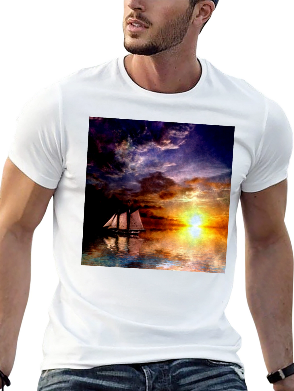 Sunset Sailboat Graphic Tee