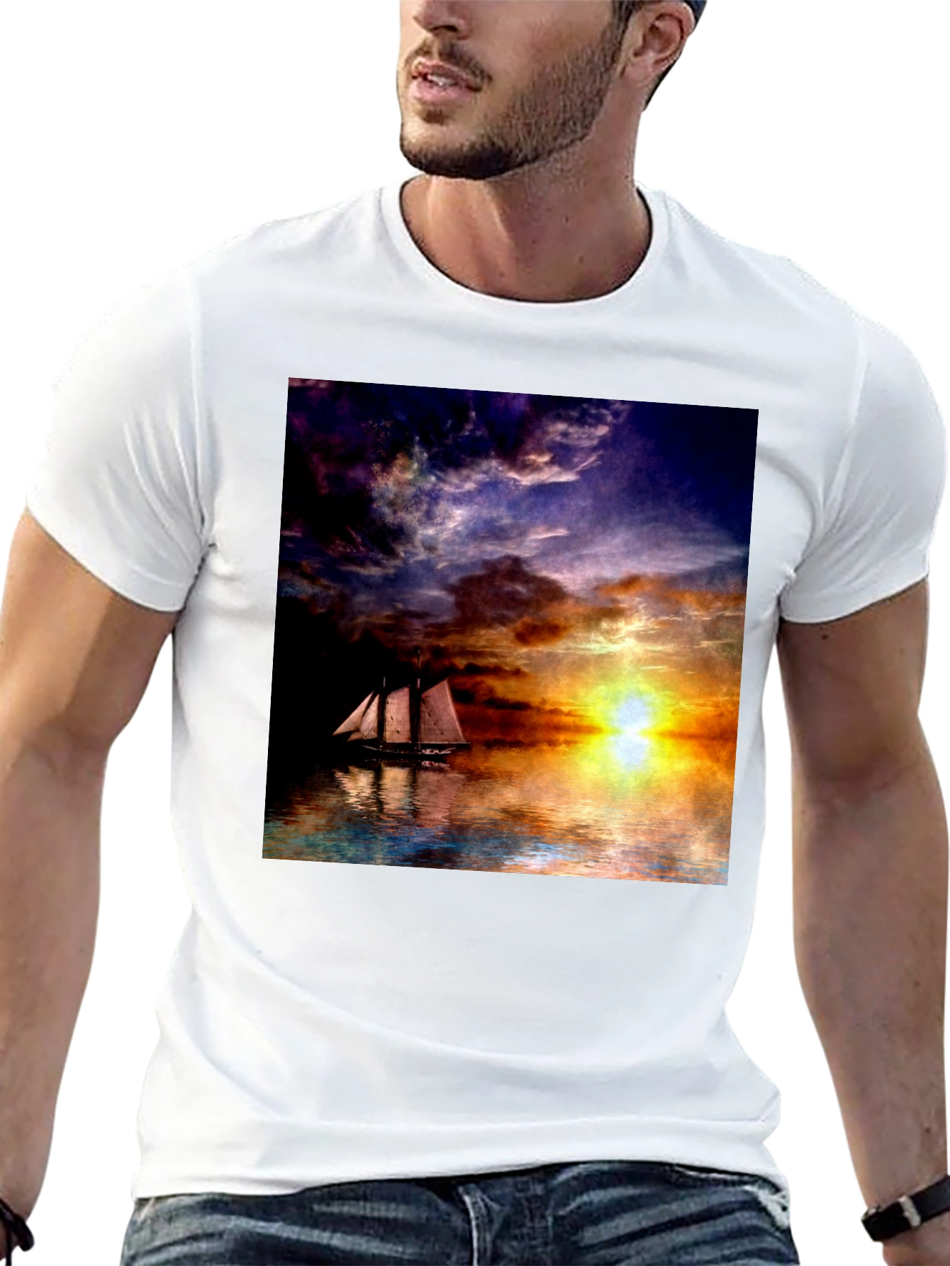 Sunset Sailboat Graphic Tee