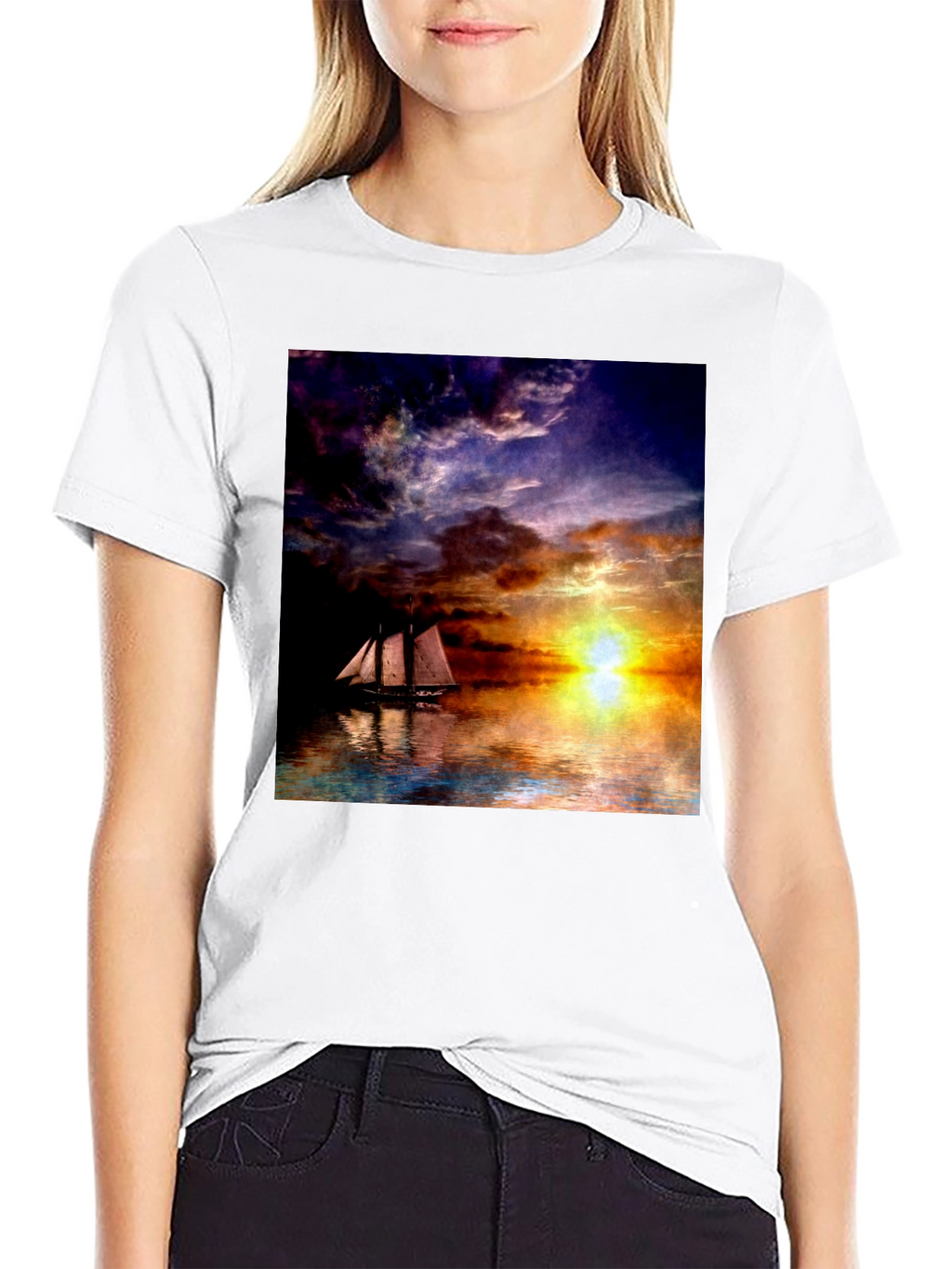 Sunset Sailboat Graphic Tee