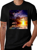 Sunset Sailboat Graphic Tee