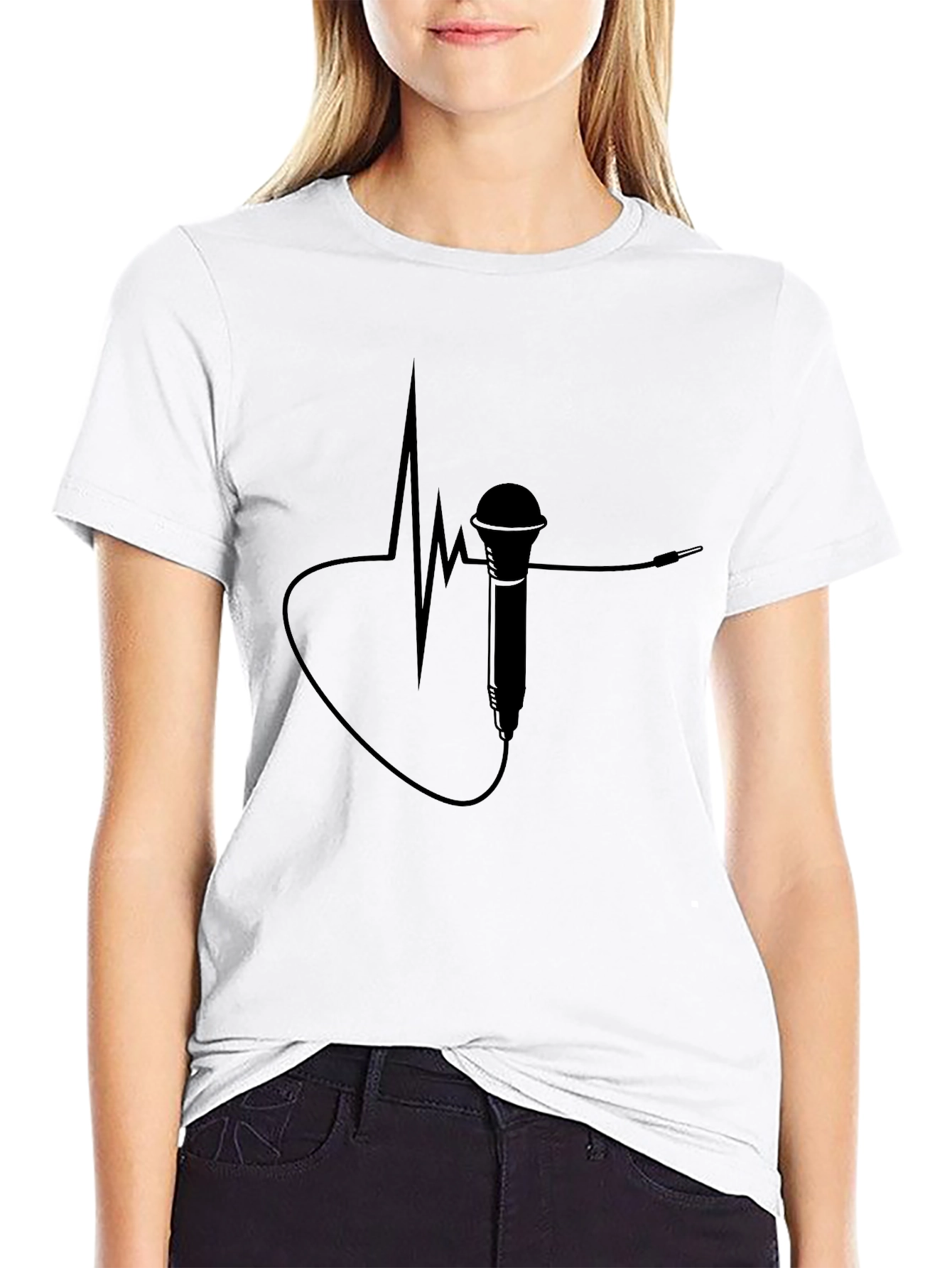 Mic Heartbeat Tee - Music Lovers T-Shirt