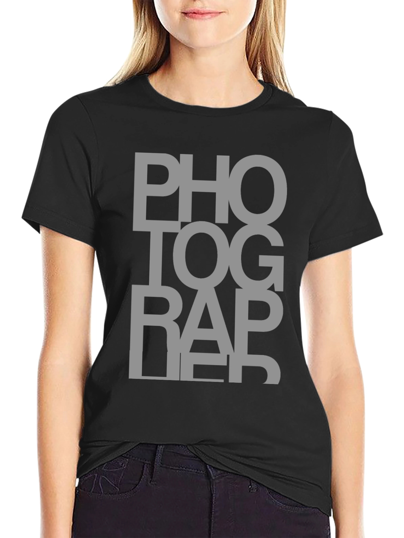 Photographer Tee - Black Cotton Graphic T-Shirt