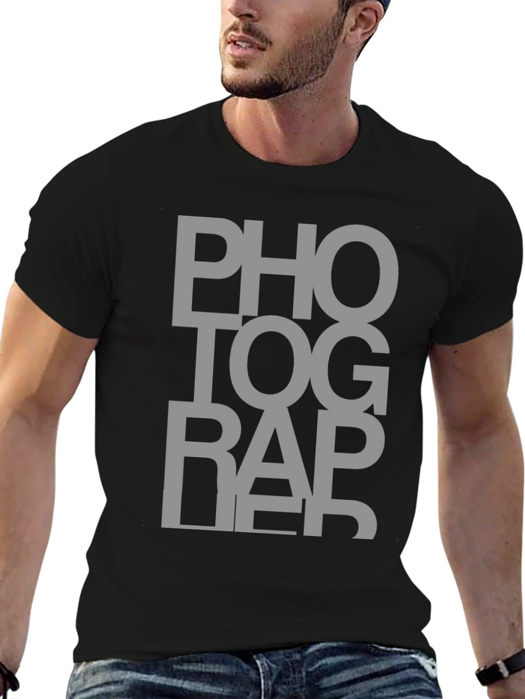 Photographer Tee - Black Cotton Graphic T-Shirt