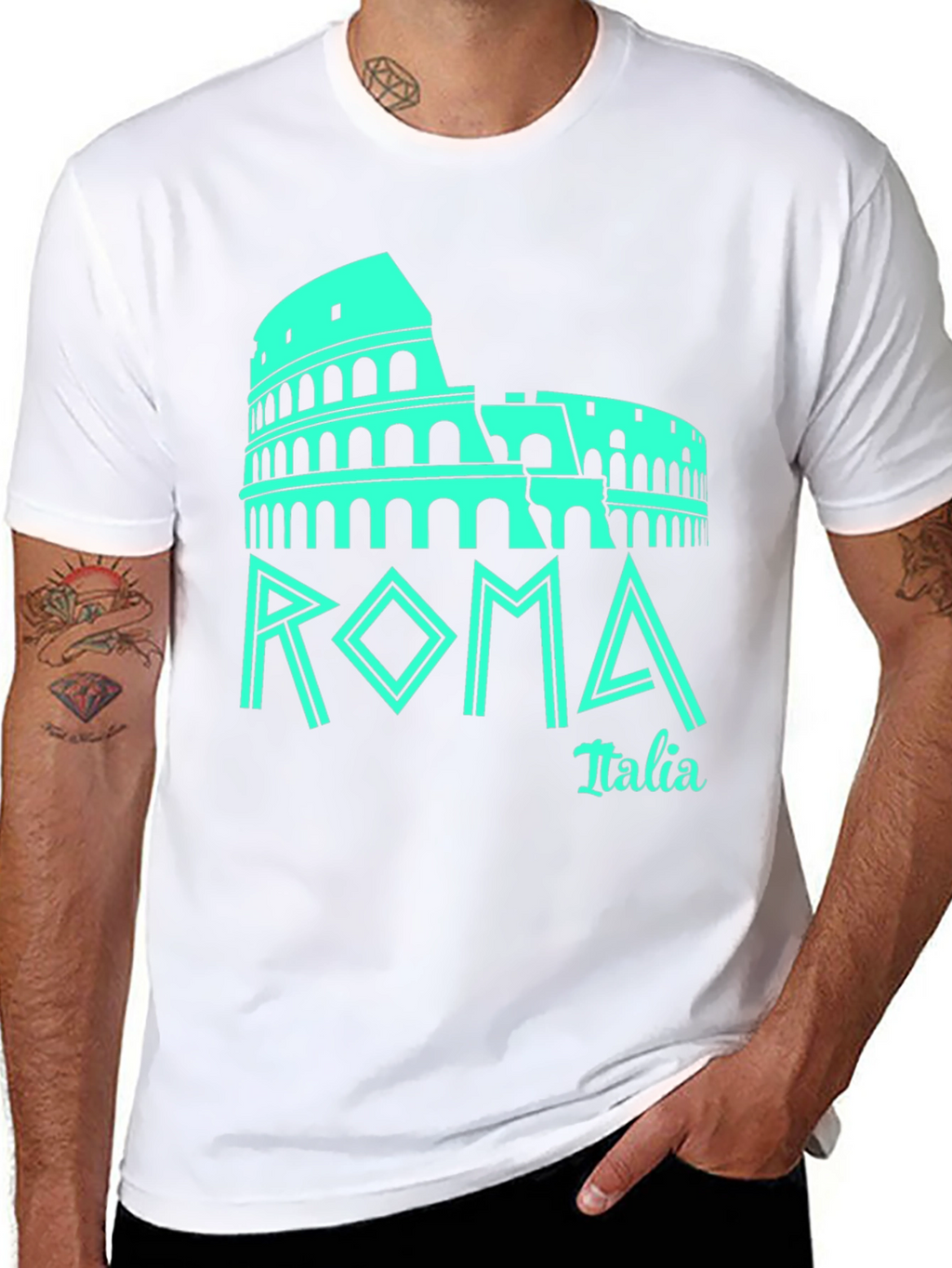 Roma Italia Graphic T-Shirt - Black