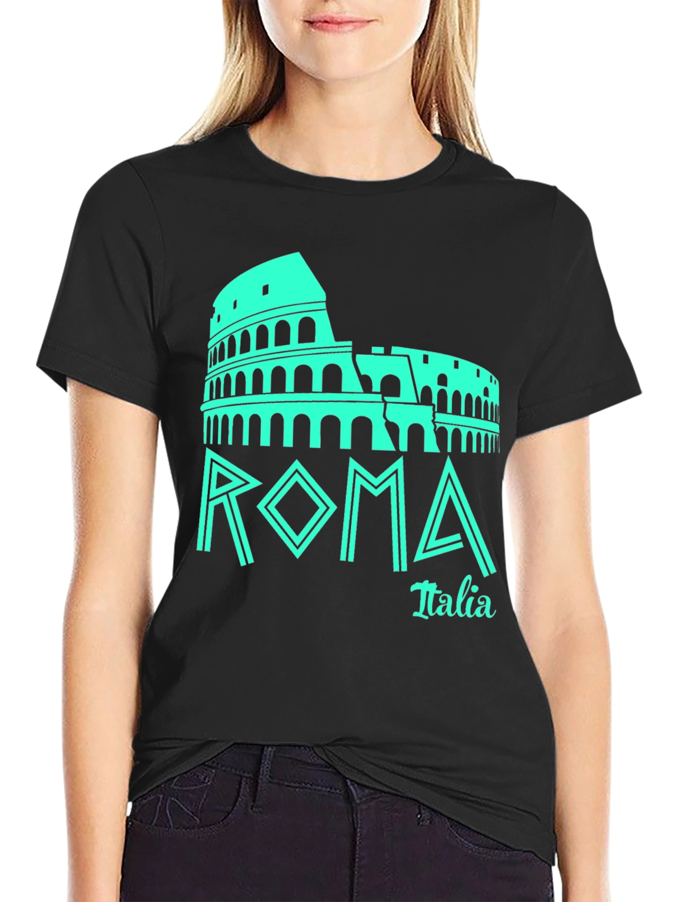 Roma Italia Graphic T-Shirt - Black