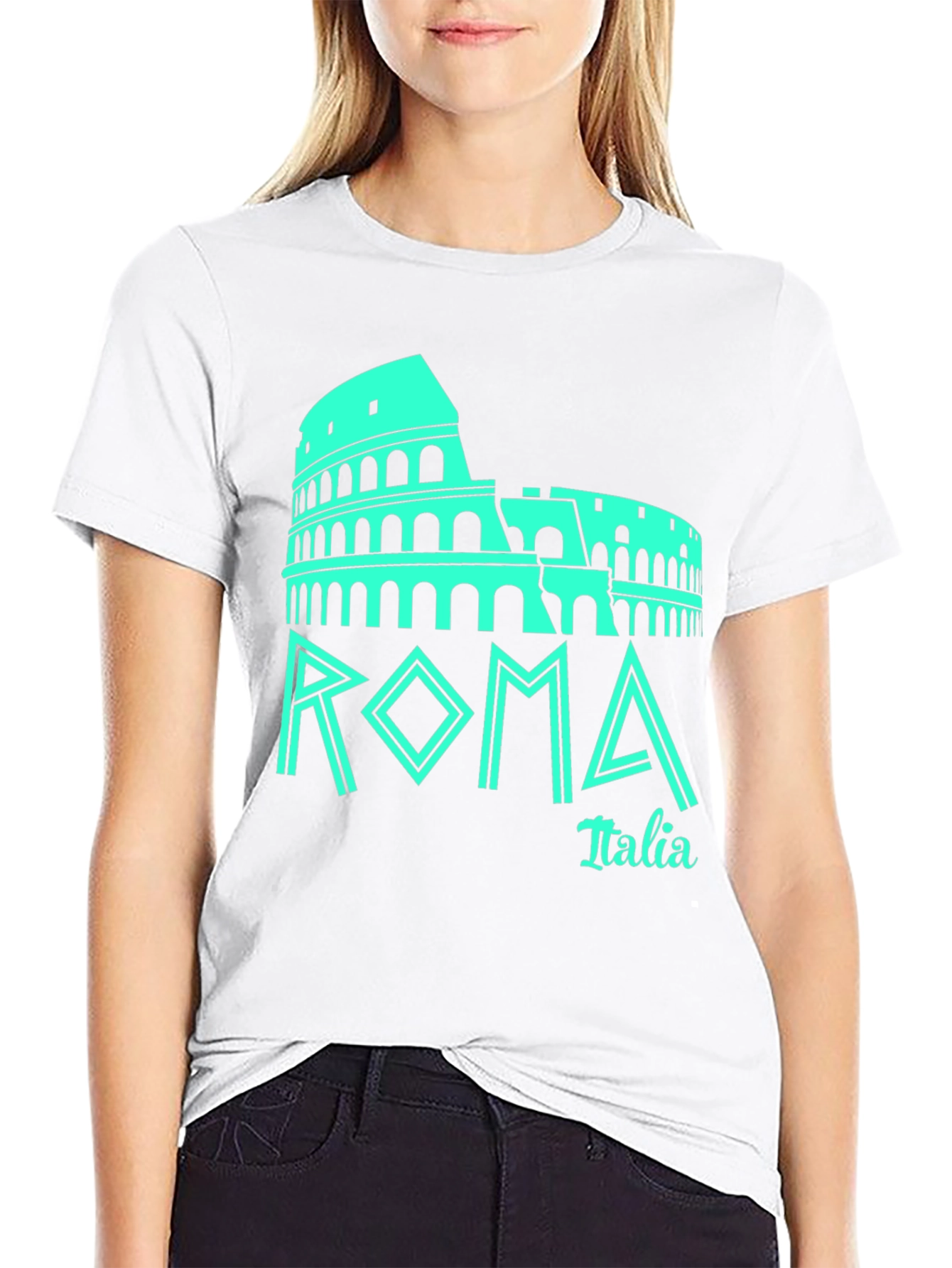 Roma Italia Graphic T-Shirt - Black