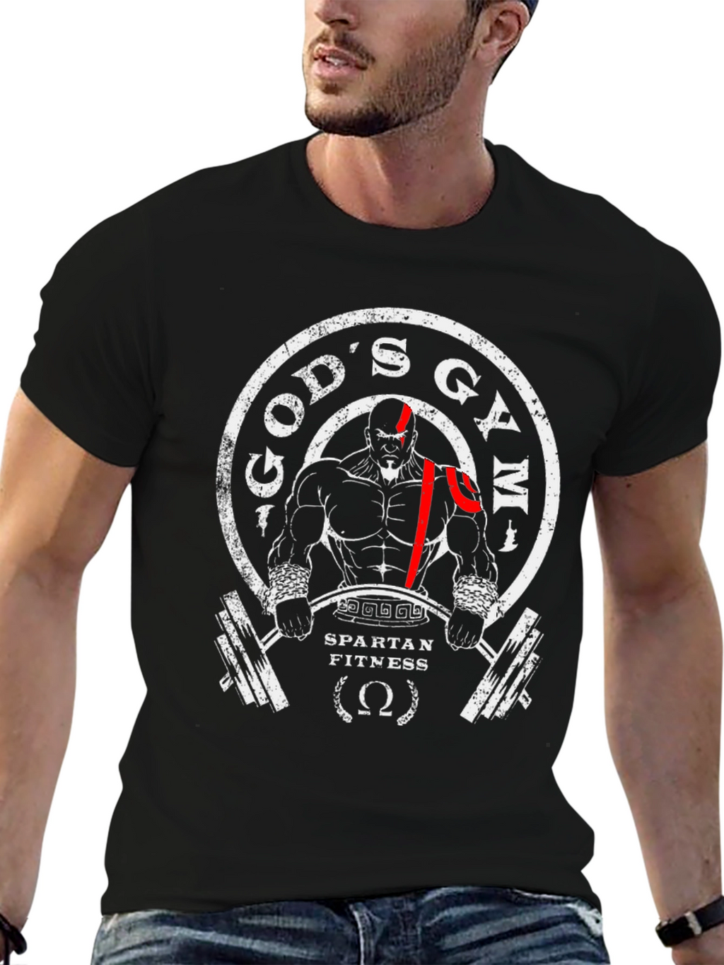 Gods Gym Spartan Fitness Black T-Shirt