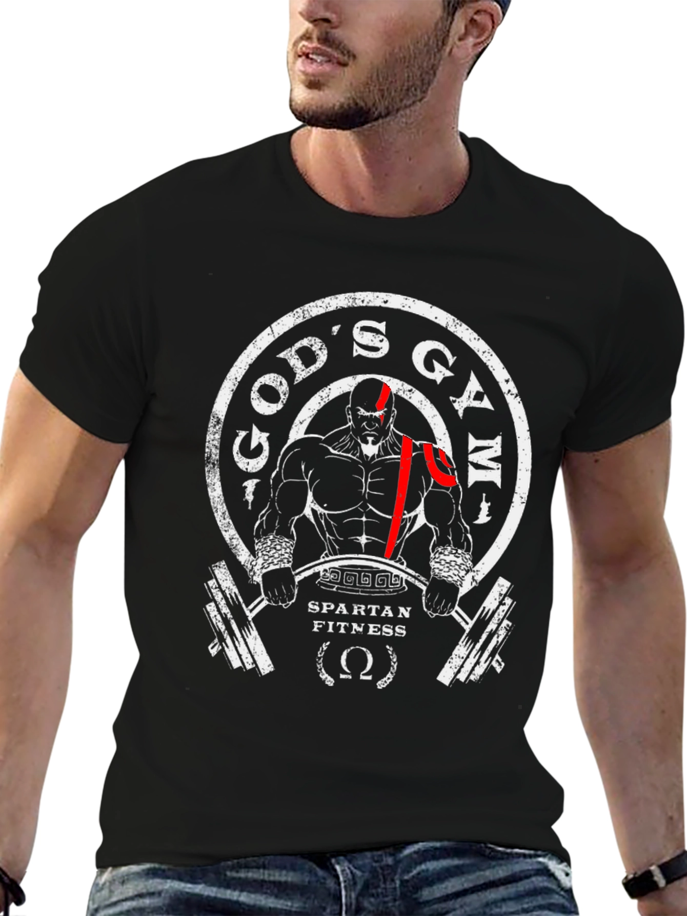 Gods Gym Spartan Fitness Black T-Shirt