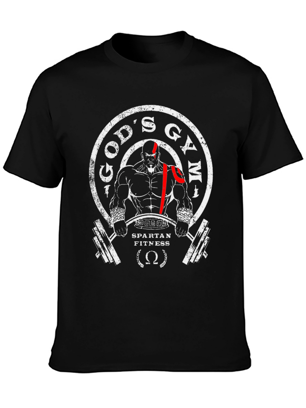 Gods Gym Spartan Fitness Black T-Shirt