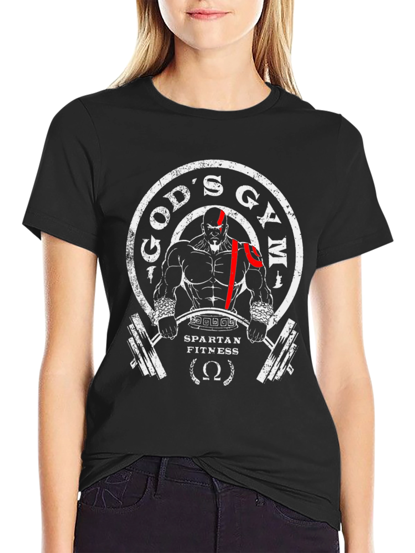 Gods Gym Spartan Fitness Black T-Shirt