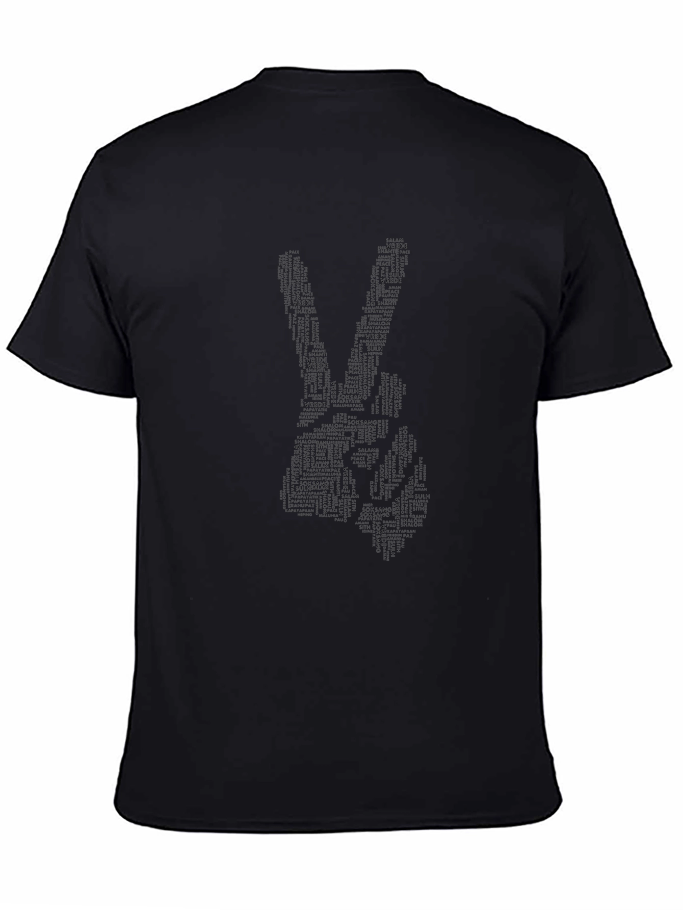 Peace Sign Word Art Tee - Black