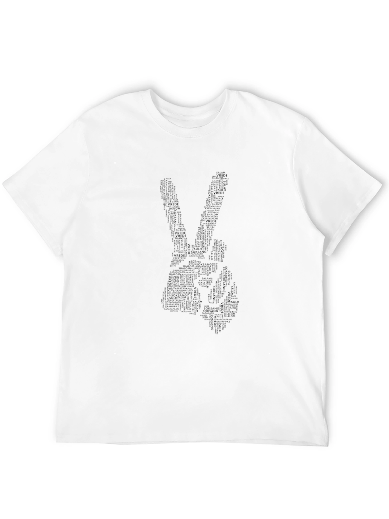 Peace Sign Word Art Tee - Black