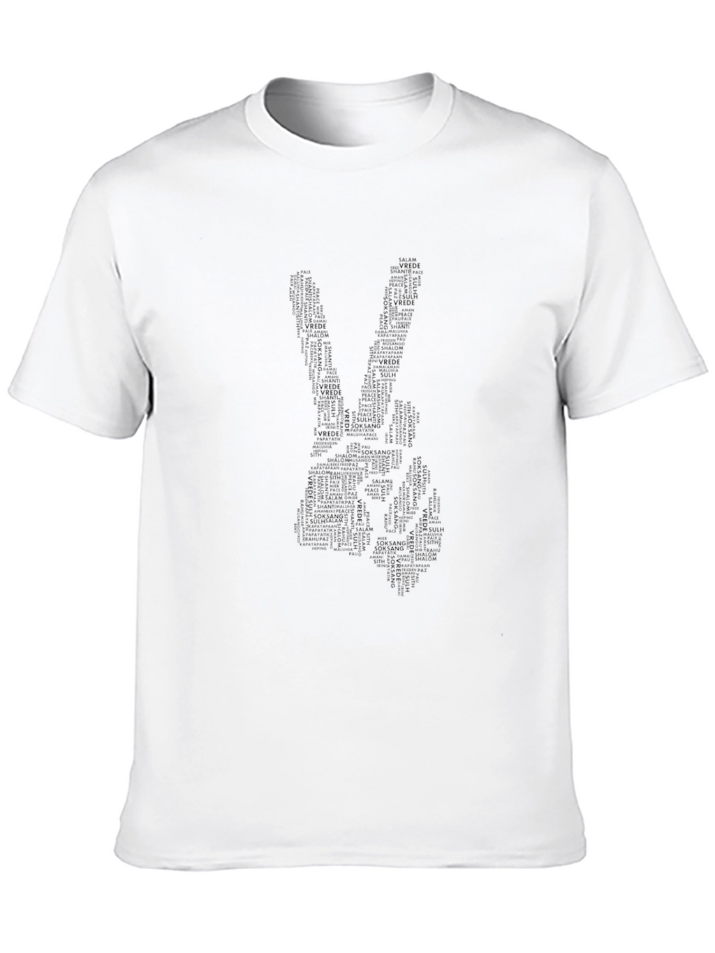 Peace Sign Word Art Tee - Black