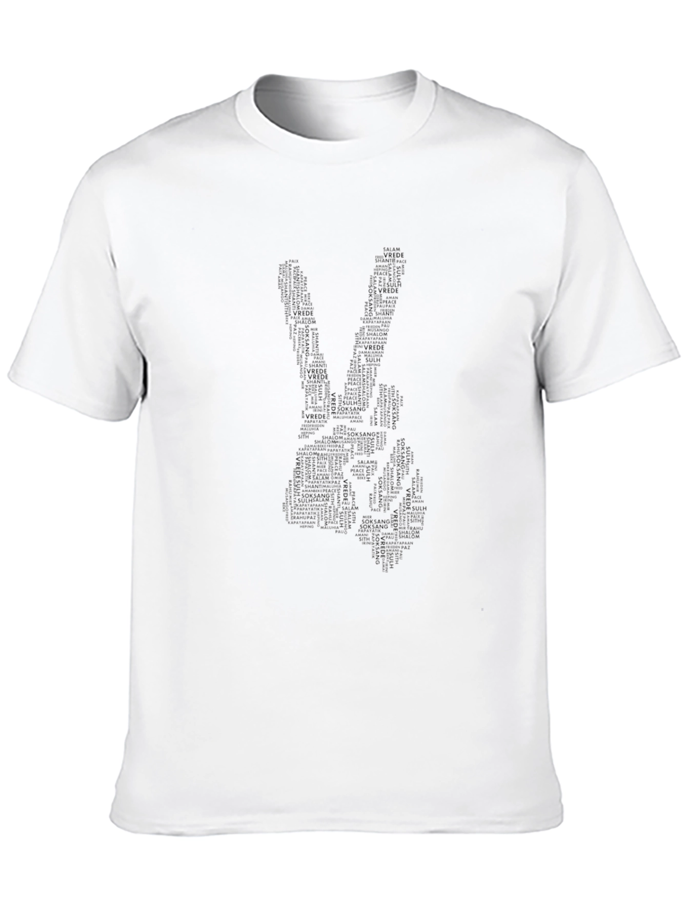 Peace Sign Word Art Tee - Black