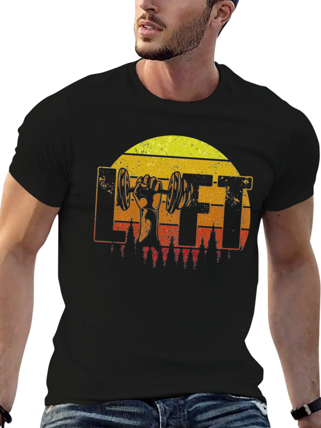 Retro LIFT T-Shirt - Gym Workout Design