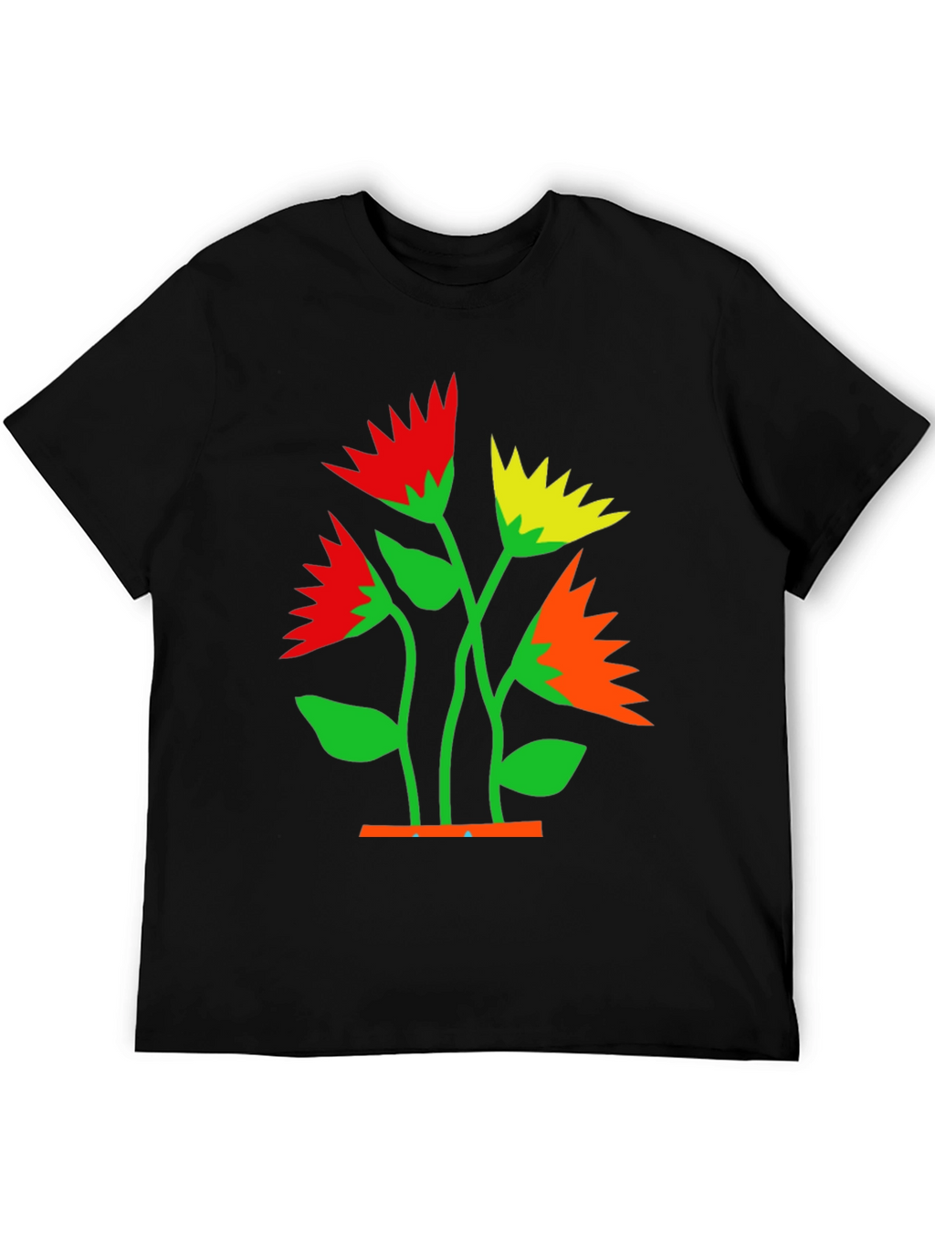 Bold Floral Graphic Tee - Black