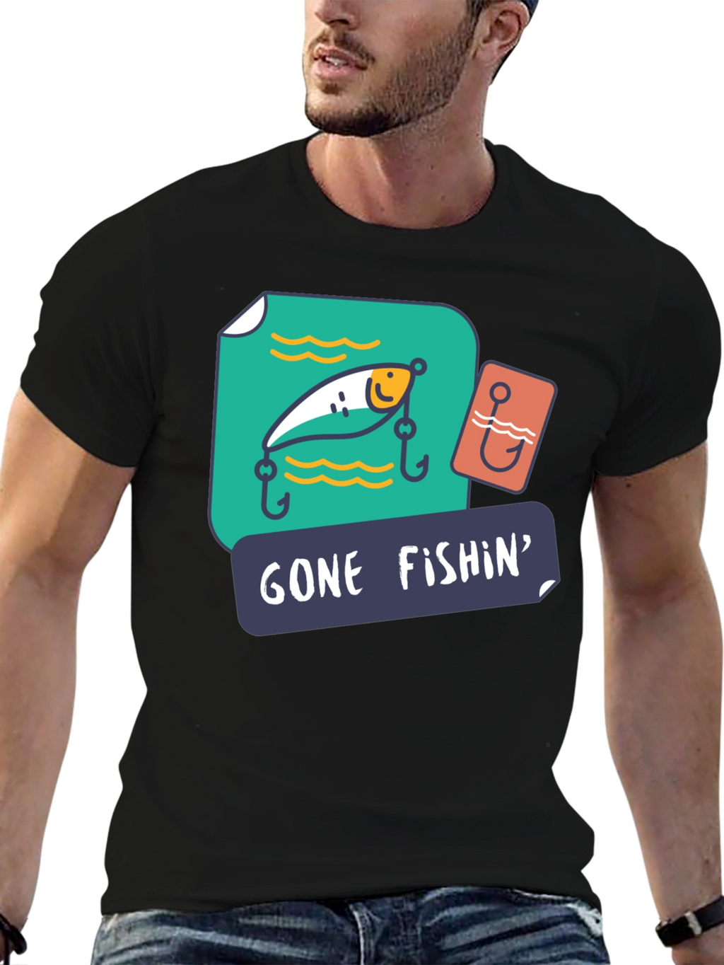 Gone Fishin Graphic T-Shirt - Fishing Lover Tee