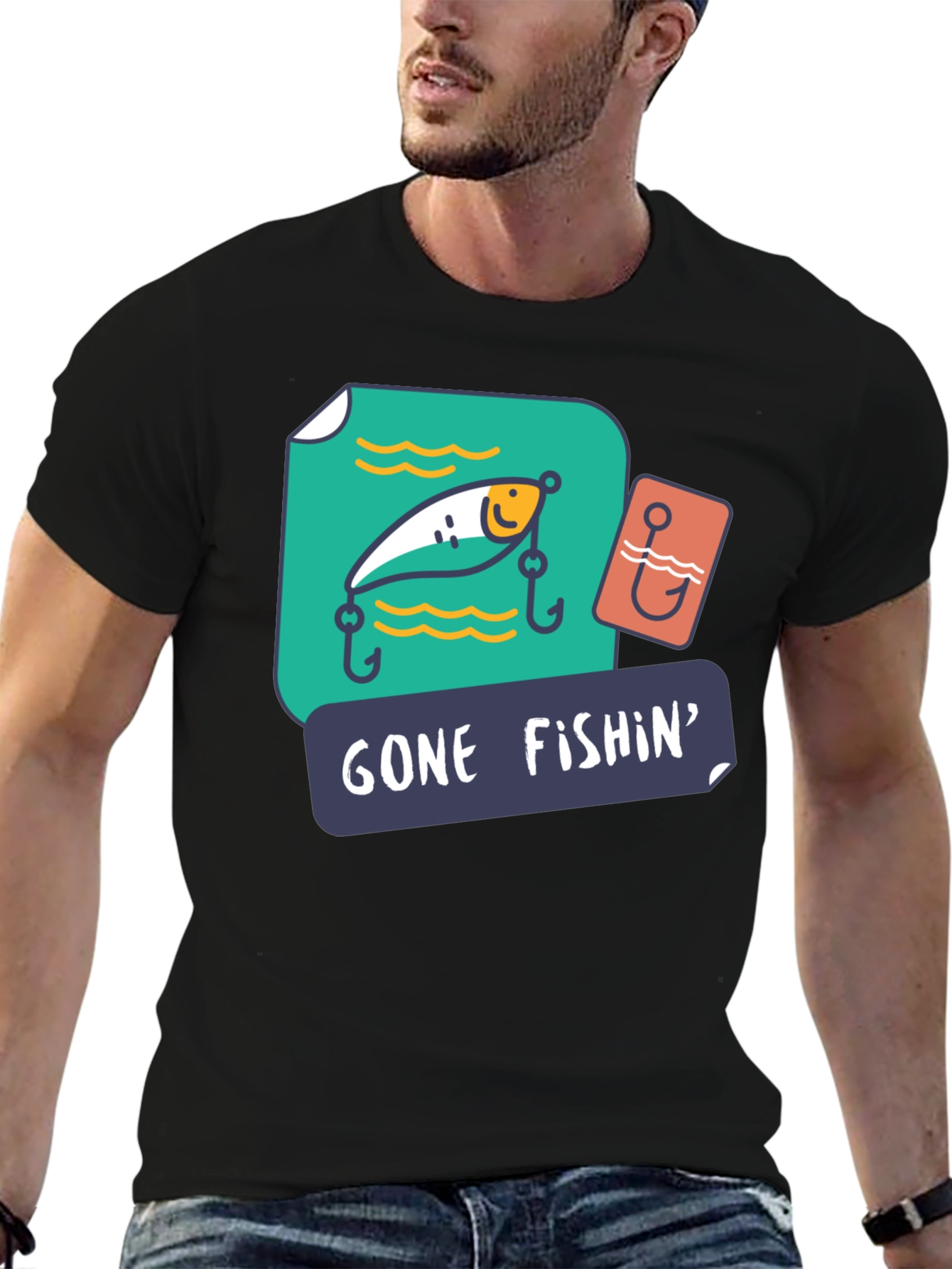 Gone Fishin Graphic T-Shirt - Fishing Lover Tee