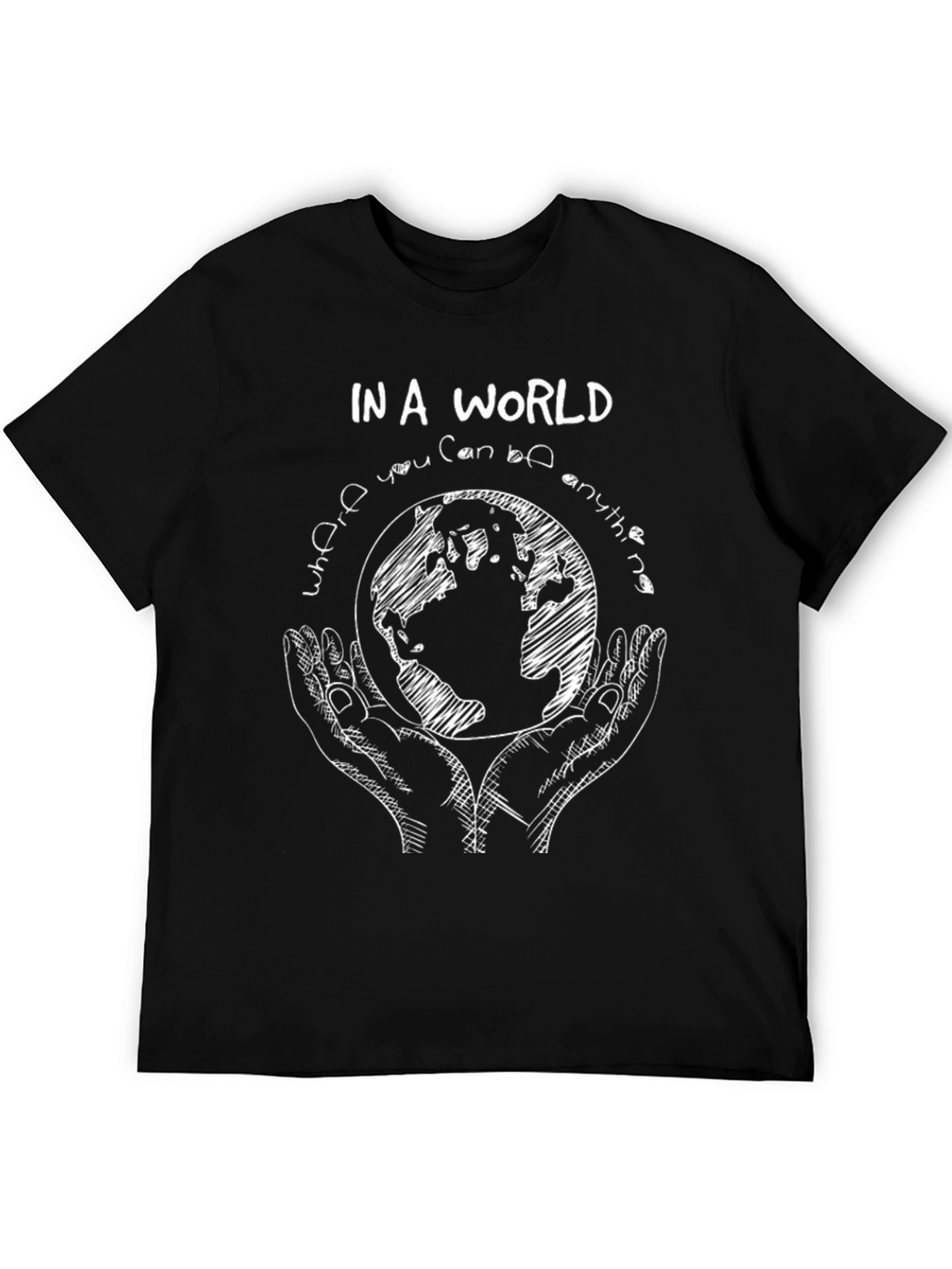 In A World T-Shirt: Earth Hands Graphic Tee