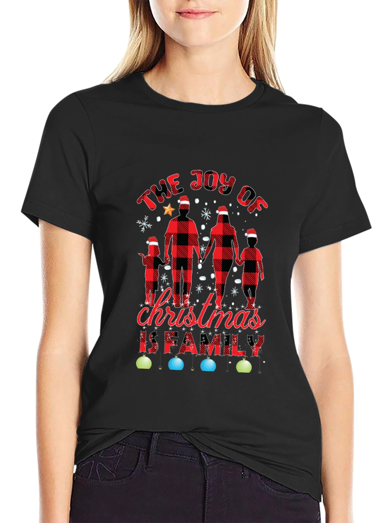 Joy of Christmas Family Plaid Tee