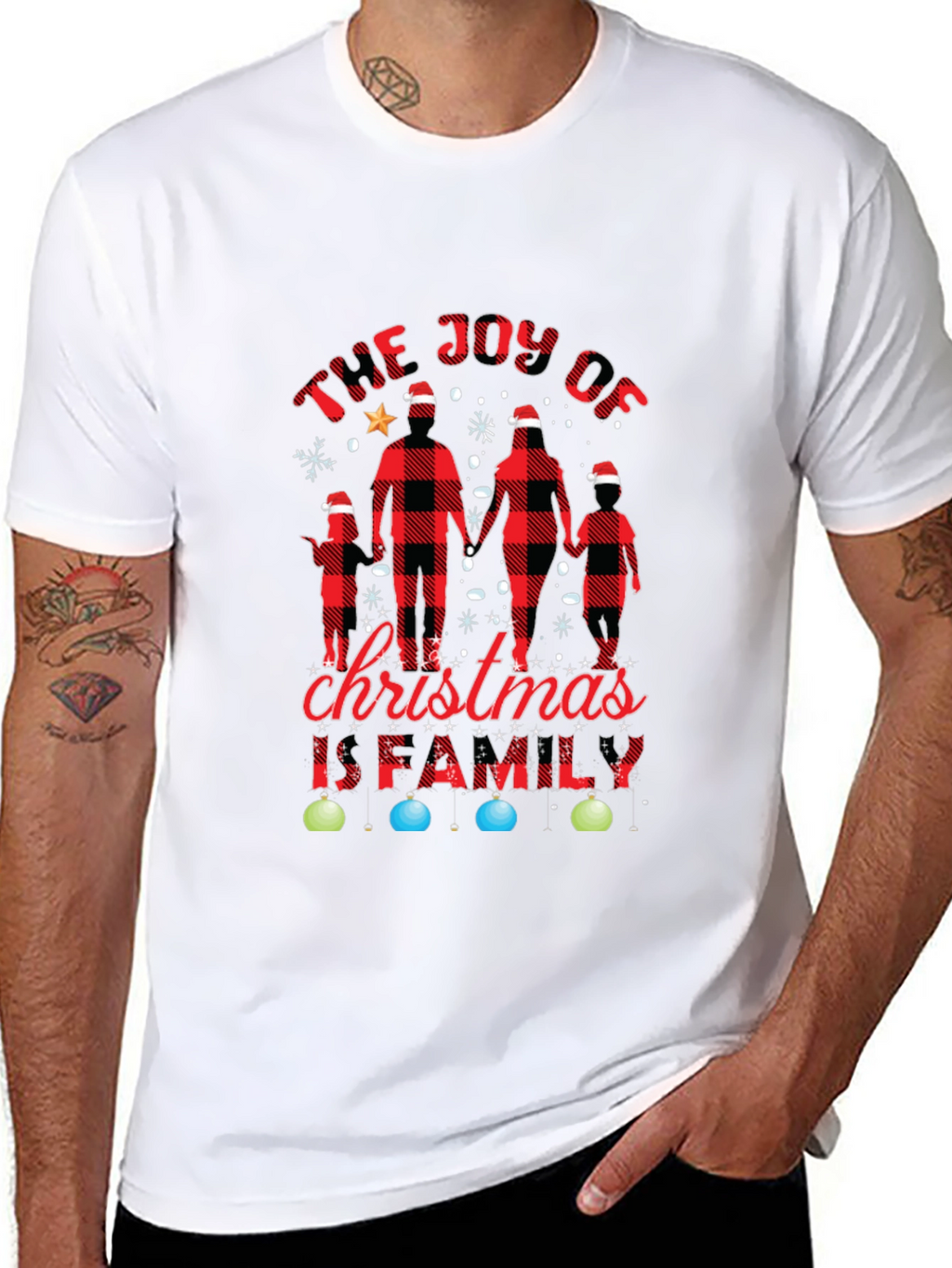 Joy of Christmas Family Plaid Tee