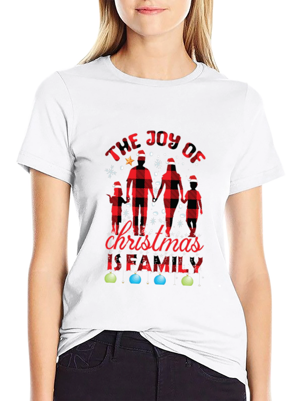 Joy of Christmas Family Plaid Tee